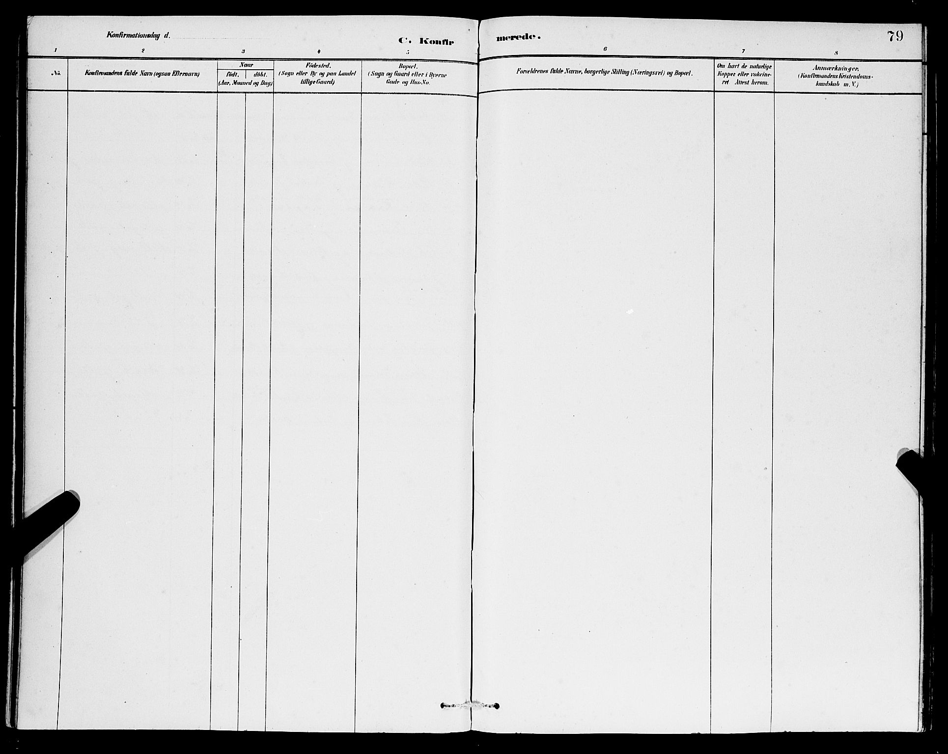 Samnanger Sokneprestembete, AV/SAB-A-77501/H/Hab: Klokkerbok nr. A 2, 1879-1897, s. 79