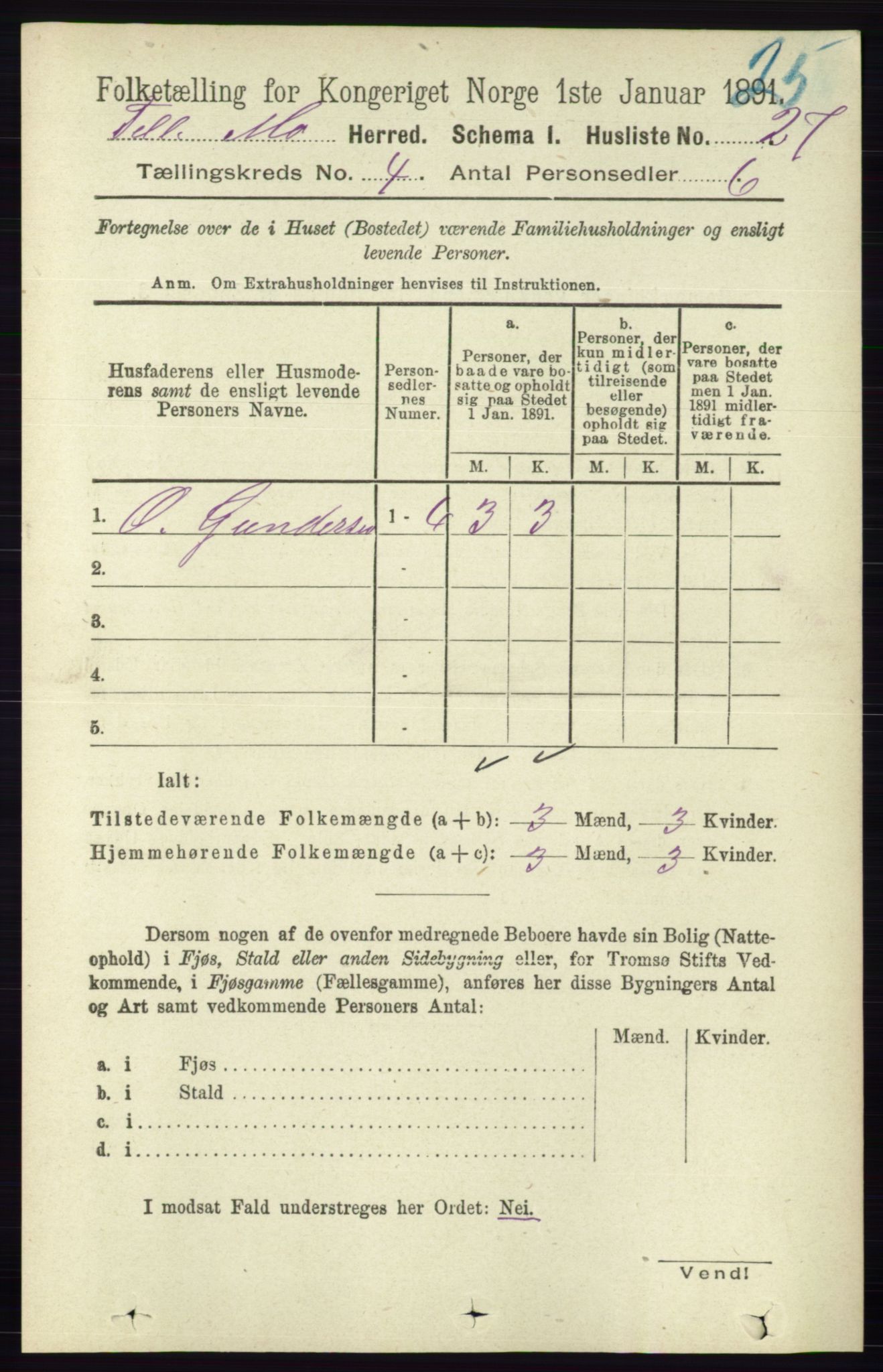 RA, Folketelling 1891 for 0832 Mo herred, 1891, s. 1006