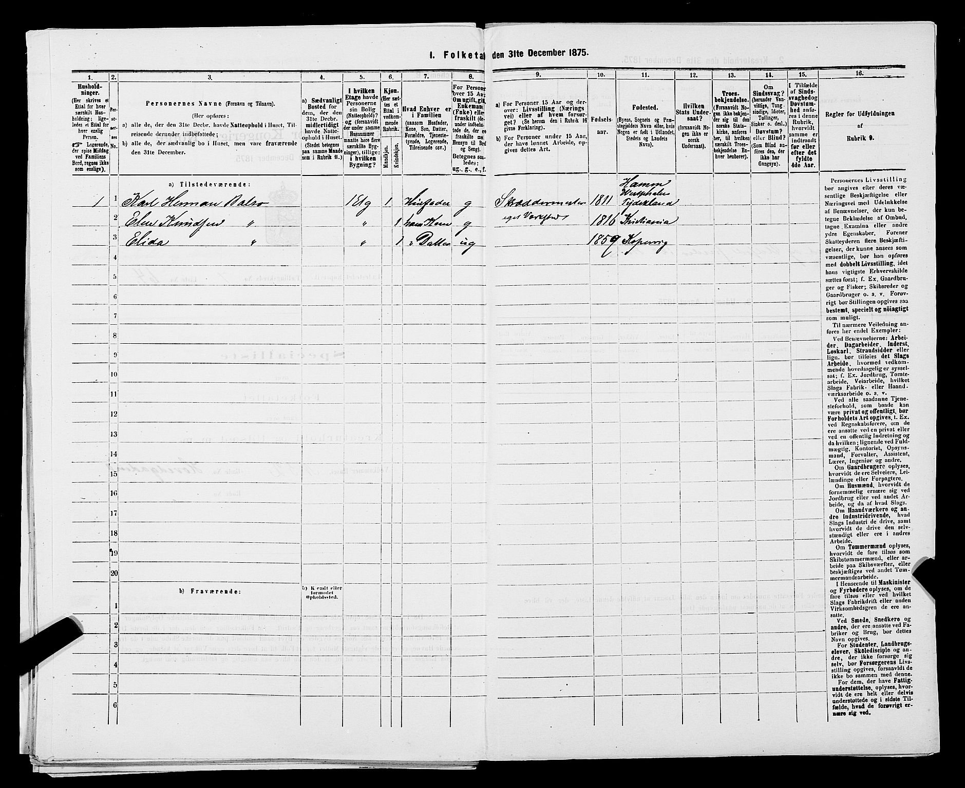 SAST, Folketelling 1875 for 1105B Avaldsnes prestegjeld, Kopervik ladested, 1875, s. 127