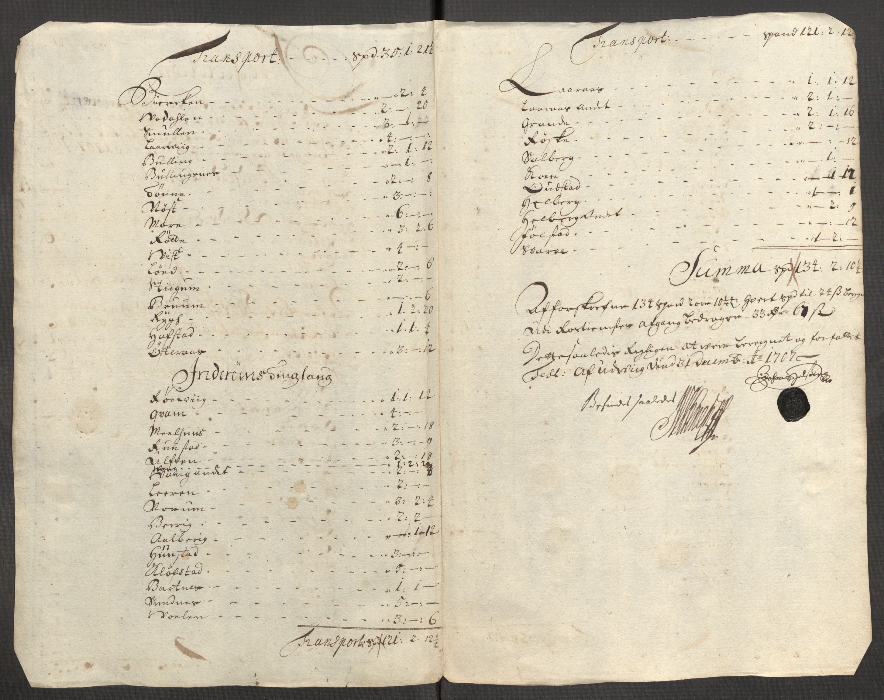Rentekammeret inntil 1814, Reviderte regnskaper, Fogderegnskap, RA/EA-4092/R63/L4315: Fogderegnskap Inderøy, 1706-1707, s. 503