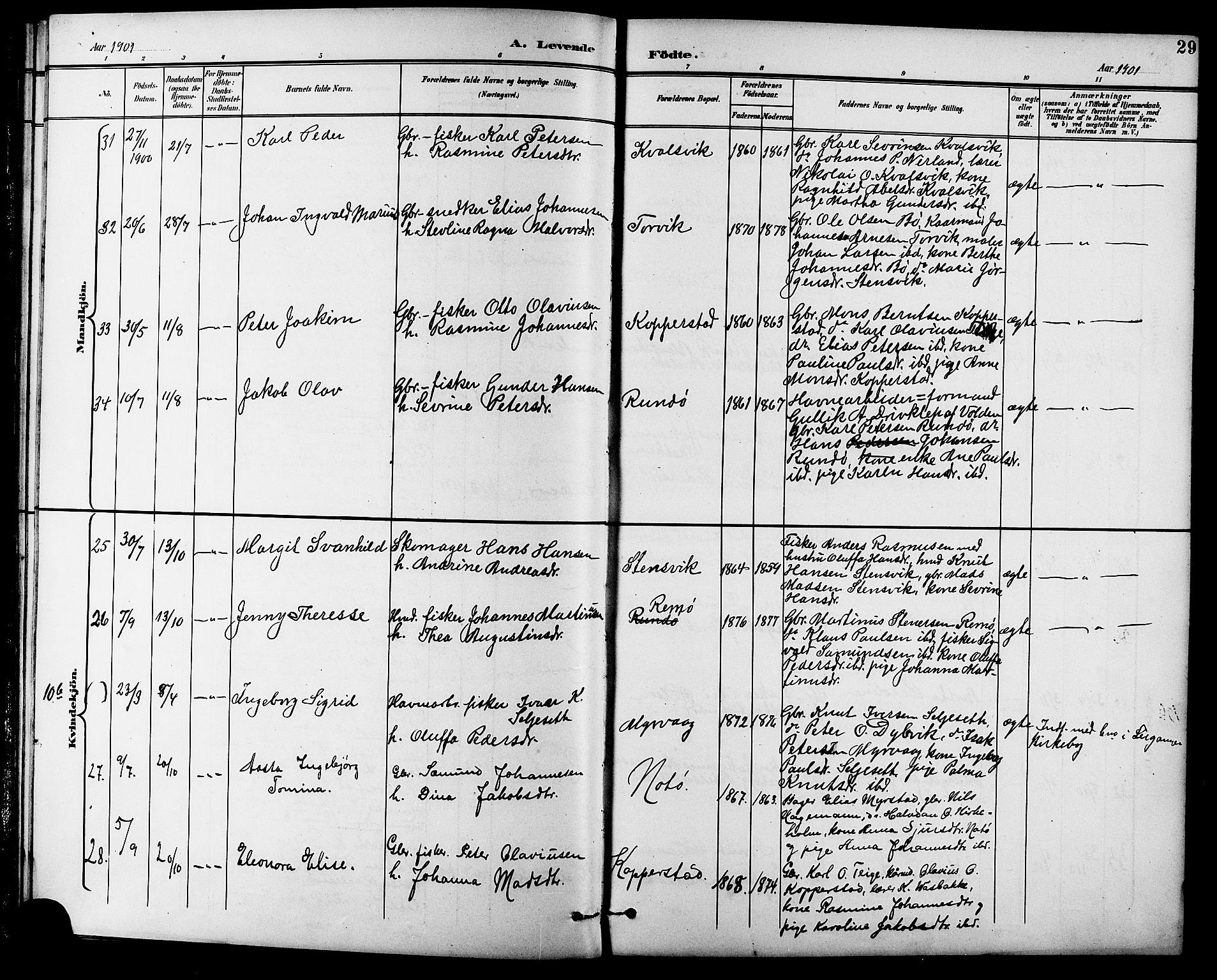 Ministerialprotokoller, klokkerbøker og fødselsregistre - Møre og Romsdal, AV/SAT-A-1454/507/L0082: Klokkerbok nr. 507C05, 1896-1914, s. 29