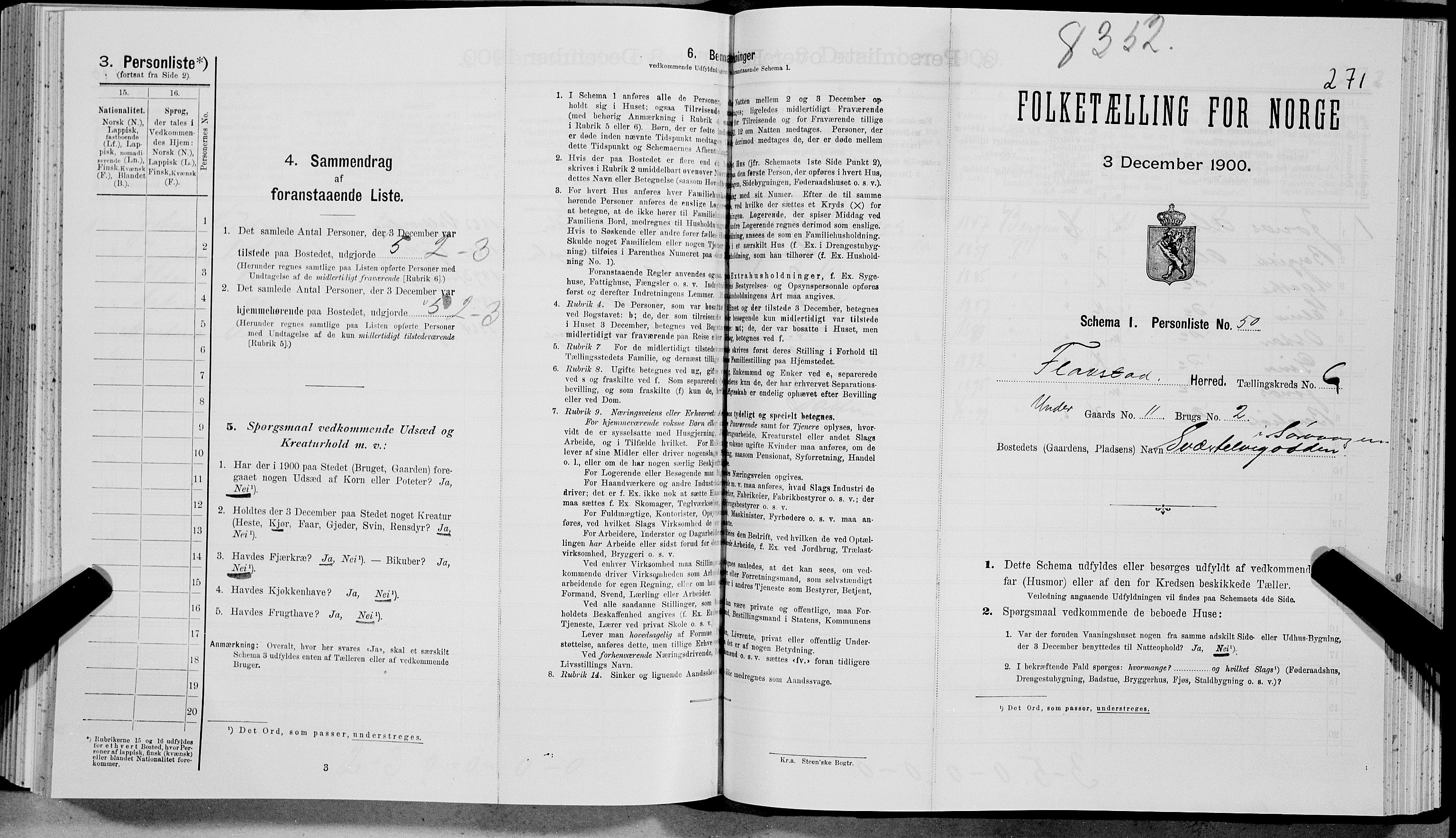 SAT, Folketelling 1900 for 1859 Flakstad herred, 1900, s. 761