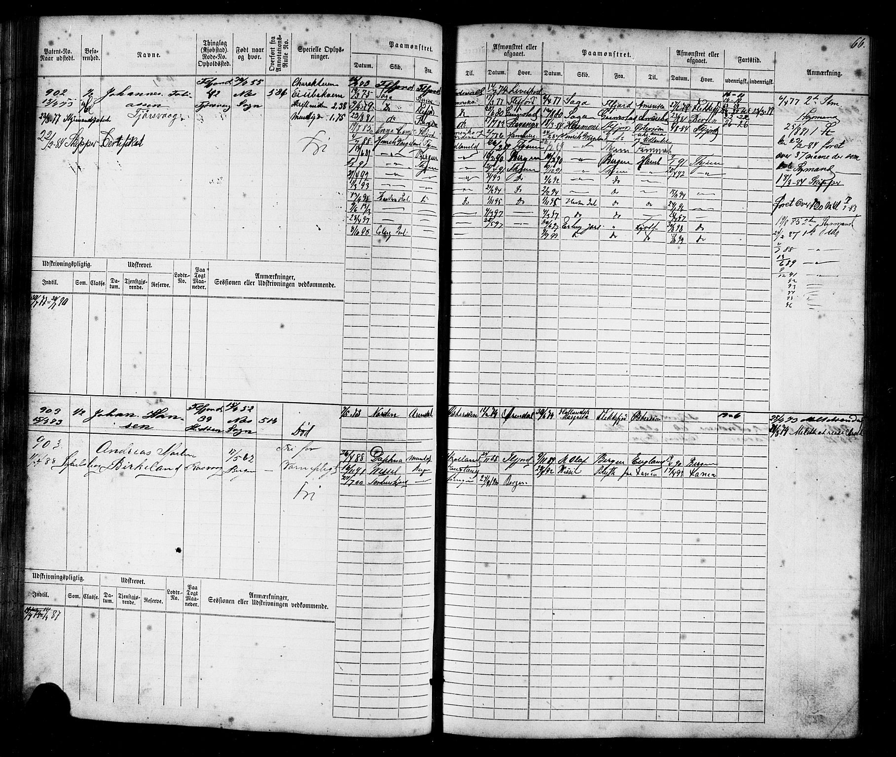 Flekkefjord mønstringskrets, SAK/2031-0018/F/Fb/L0009: Hovedrulle nr 771-1533, Æ-6, 1868-1900, s. 69