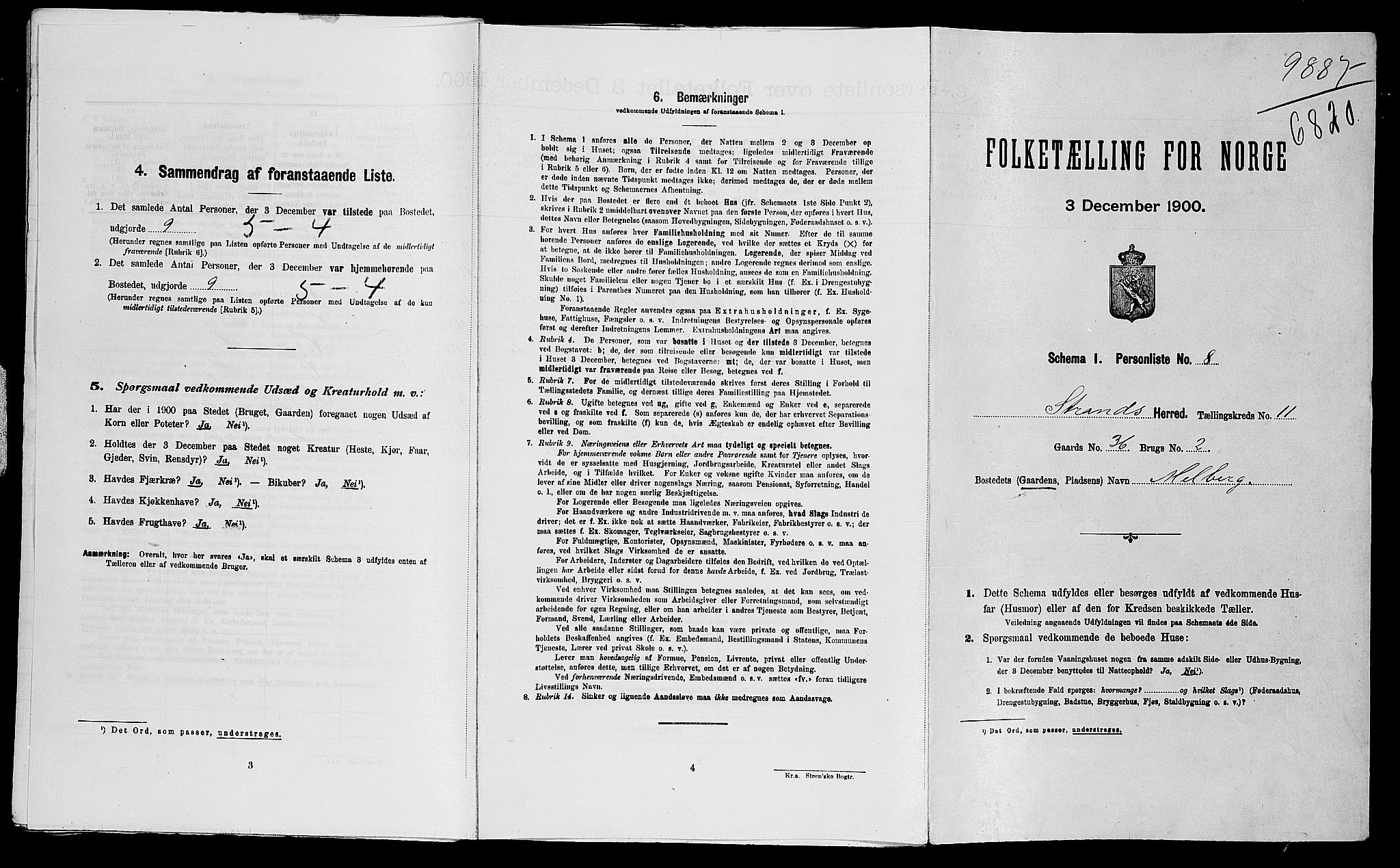 SAST, Folketelling 1900 for 1130 Strand herred, 1900, s. 91