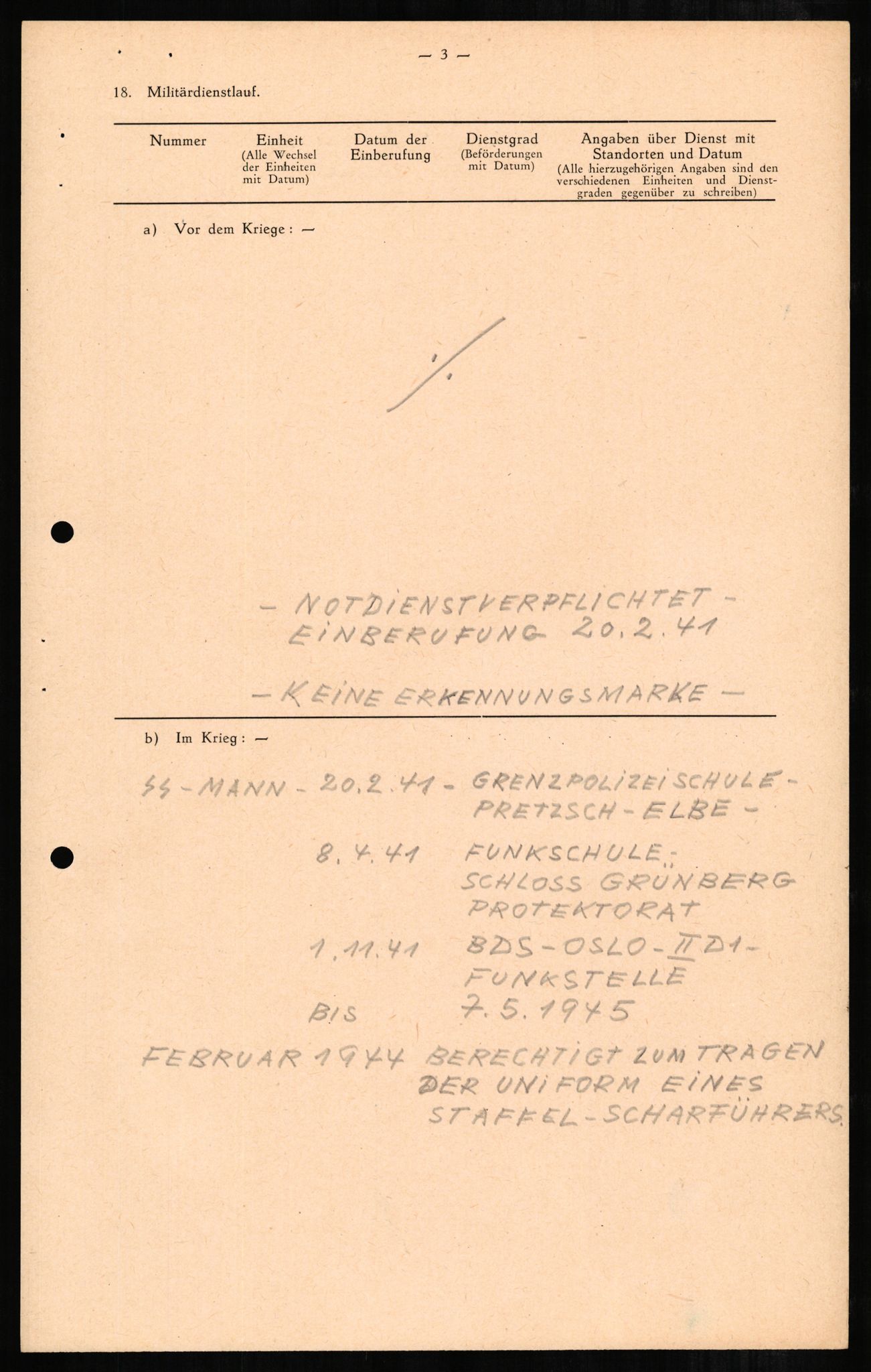 Forsvaret, Forsvarets overkommando II, AV/RA-RAFA-3915/D/Db/L0003: CI Questionaires. Tyske okkupasjonsstyrker i Norge. Tyskere., 1945-1946, s. 6