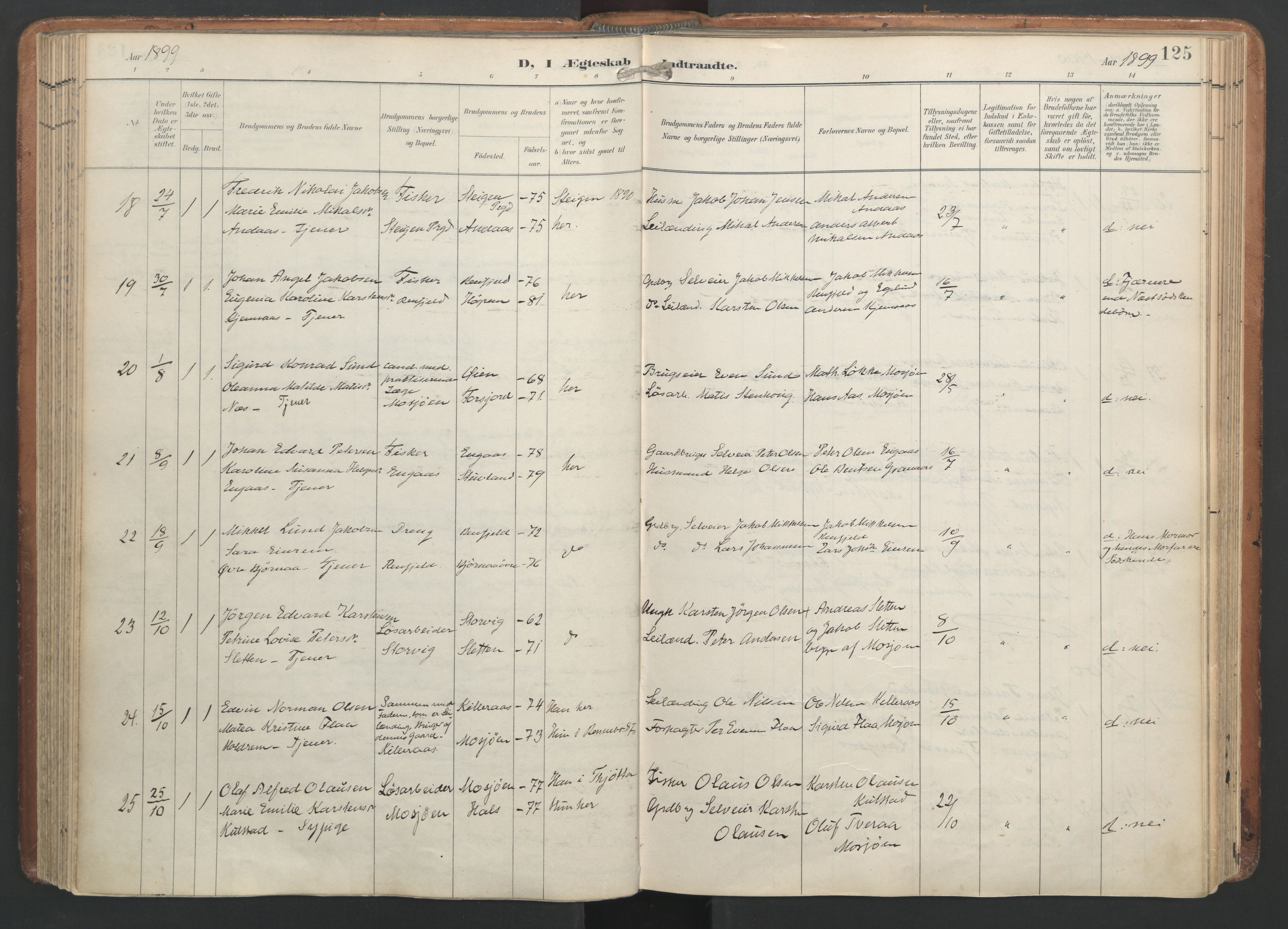 Ministerialprotokoller, klokkerbøker og fødselsregistre - Nordland, AV/SAT-A-1459/820/L0298: Ministerialbok nr. 820A19, 1897-1915, s. 125