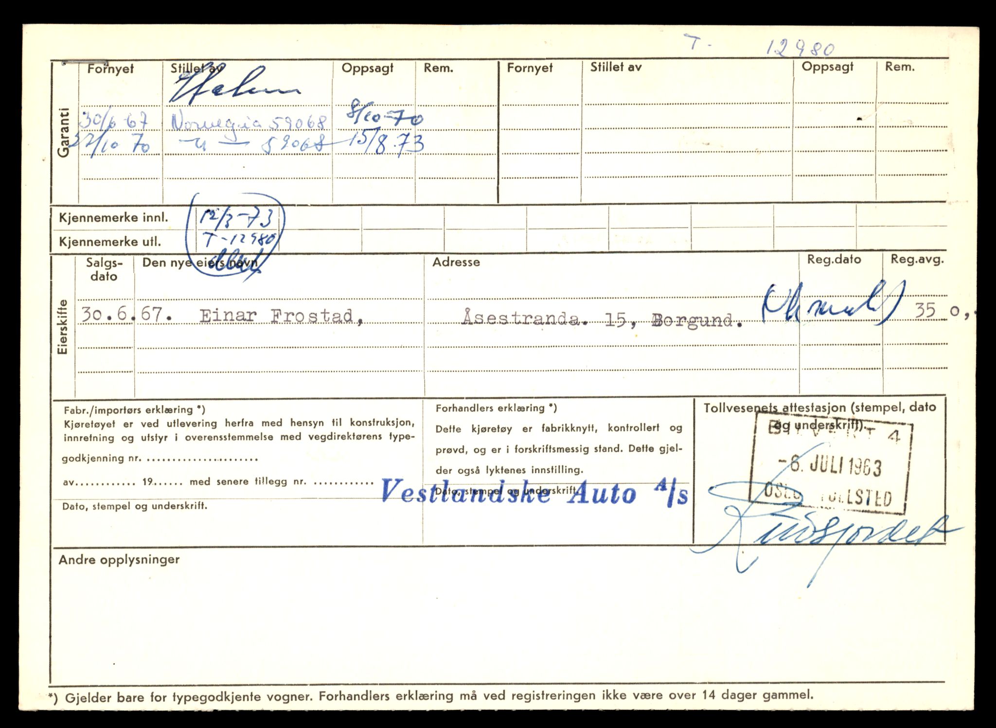 Møre og Romsdal vegkontor - Ålesund trafikkstasjon, AV/SAT-A-4099/F/Fe/L0036: Registreringskort for kjøretøy T 12831 - T 13030, 1927-1998, s. 2218