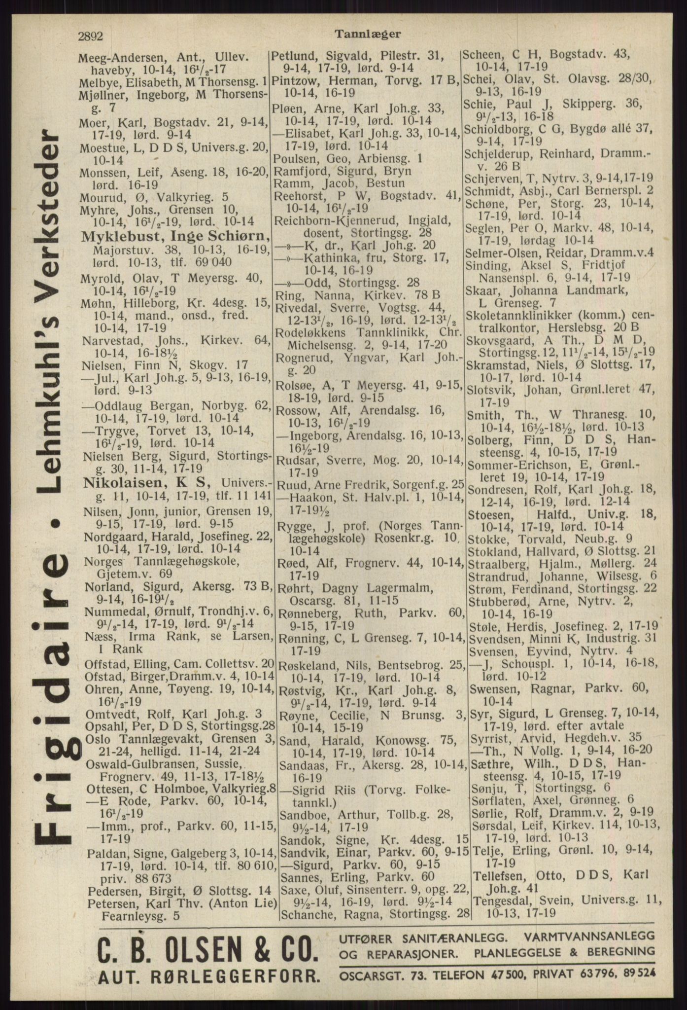 Kristiania/Oslo adressebok, PUBL/-, 1939, s. 2892