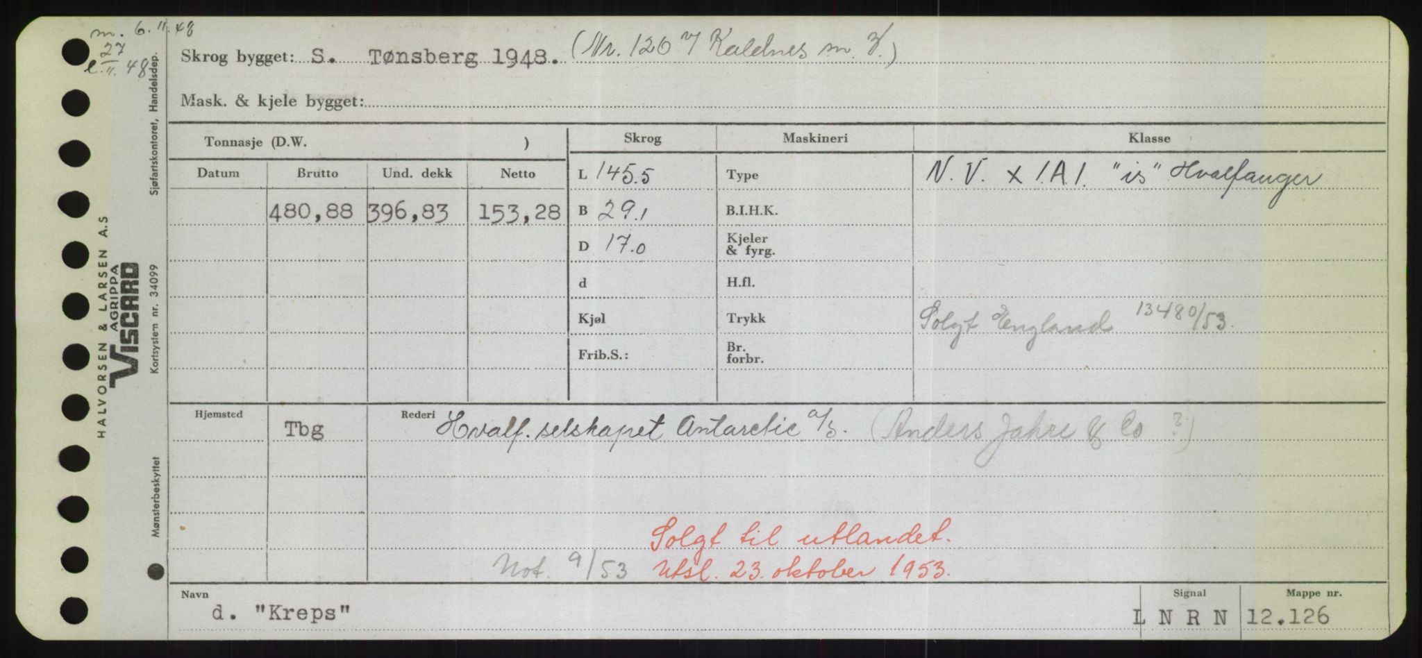 Sjøfartsdirektoratet med forløpere, Skipsmålingen, AV/RA-S-1627/H/Hd/L0021: Fartøy, Kor-Kår, s. 149