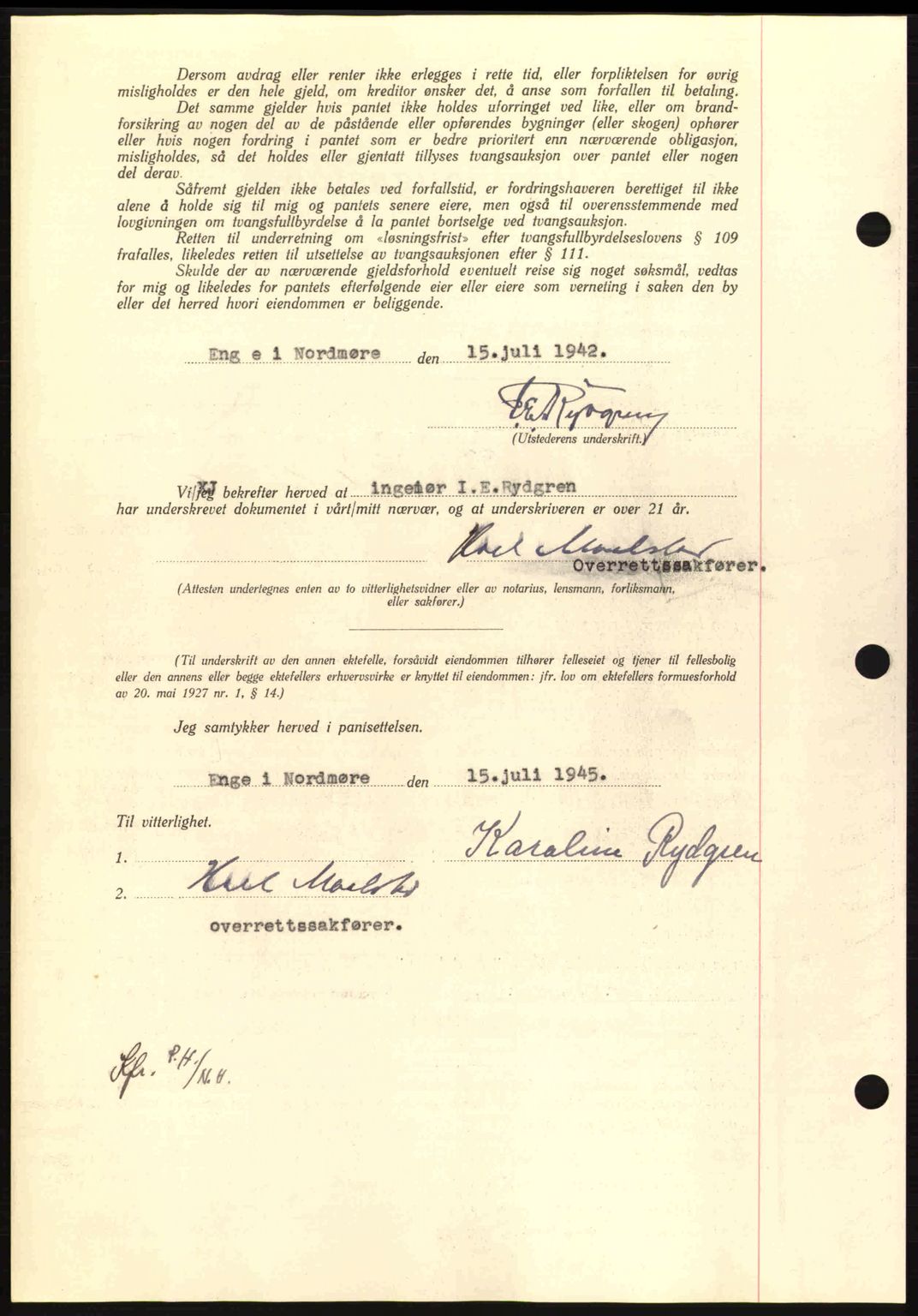 Nordmøre sorenskriveri, AV/SAT-A-4132/1/2/2Ca: Pantebok nr. B92, 1944-1945, Dagboknr: 703/1945