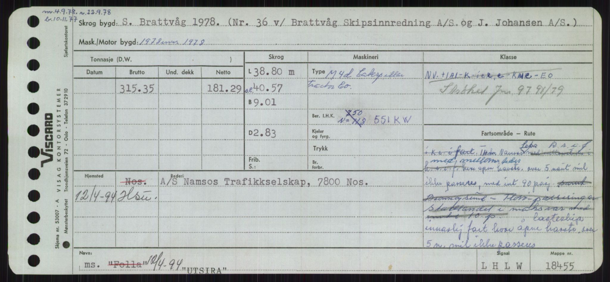 Sjøfartsdirektoratet med forløpere, Skipsmålingen, RA/S-1627/H/Ha/L0006/0002: Fartøy, Sver-Å / Fartøy, U-Å, s. 83