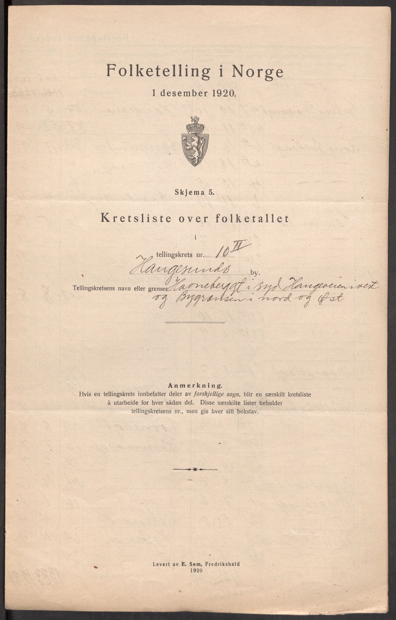 SAST, Folketelling 1920 for 1106 Haugesund kjøpstad, 1920, s. 48