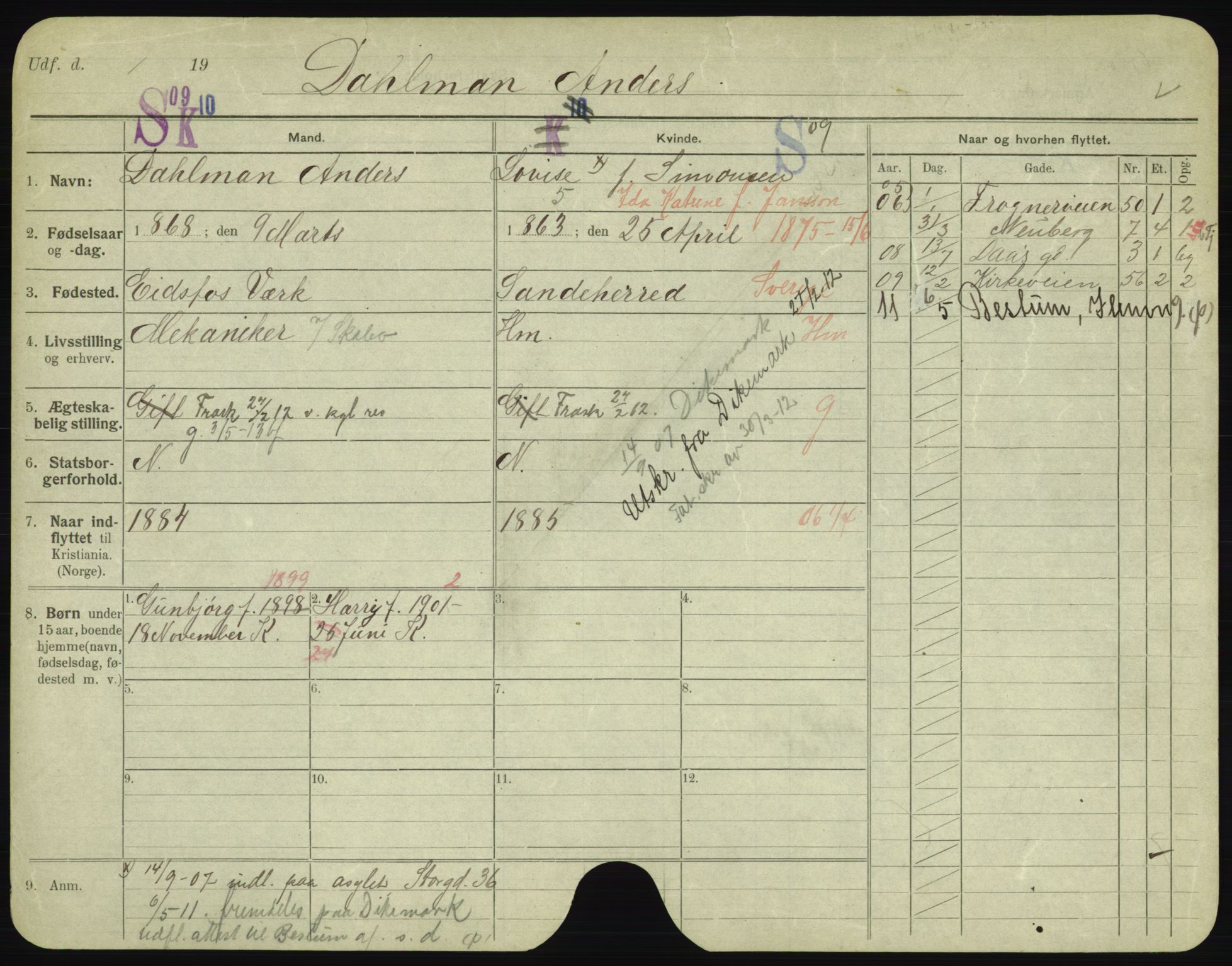 Oslo folkeregister, Registerkort, SAO/A-11715/F/Fa/Fac/L0002: Menn, 1906-1914, s. 576a