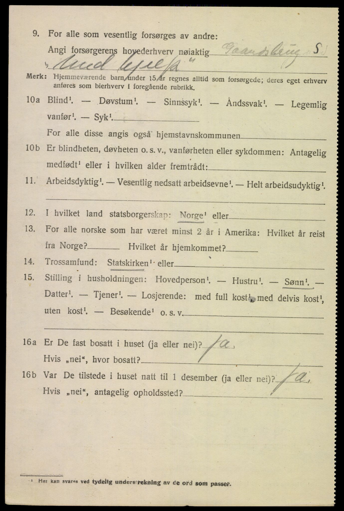 SAK, Folketelling 1920 for 1036 Fjotland herred, 1920, s. 939