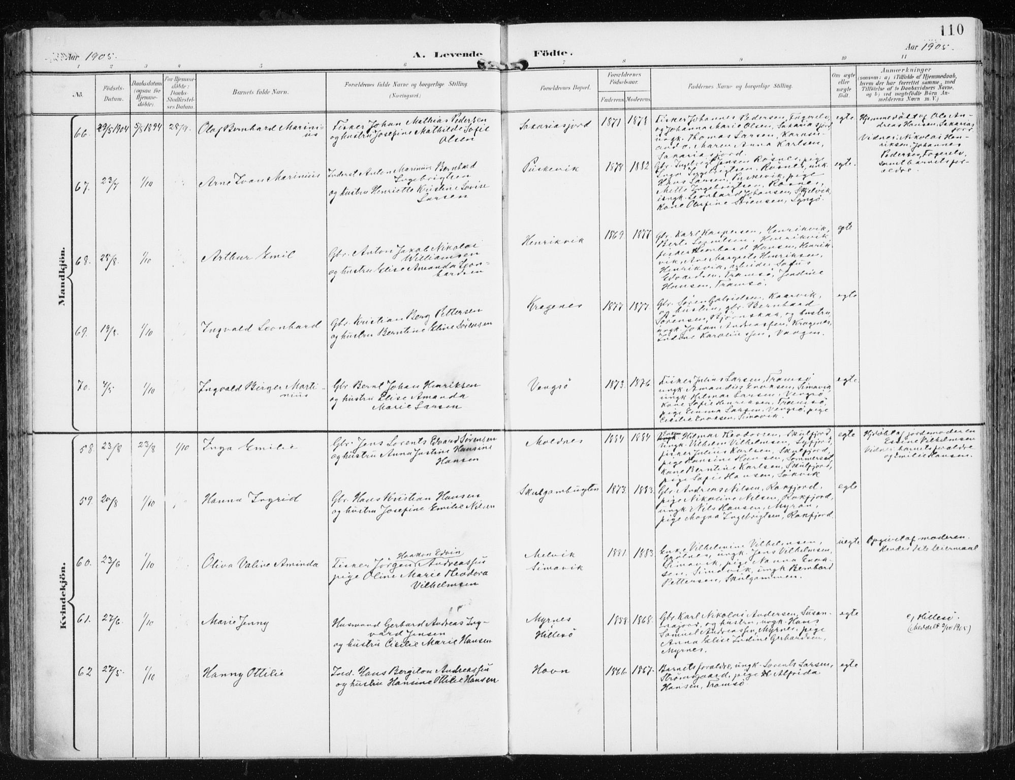 Tromsøysund sokneprestkontor, SATØ/S-1304/G/Ga/L0006kirke: Ministerialbok nr. 6, 1897-1906, s. 110