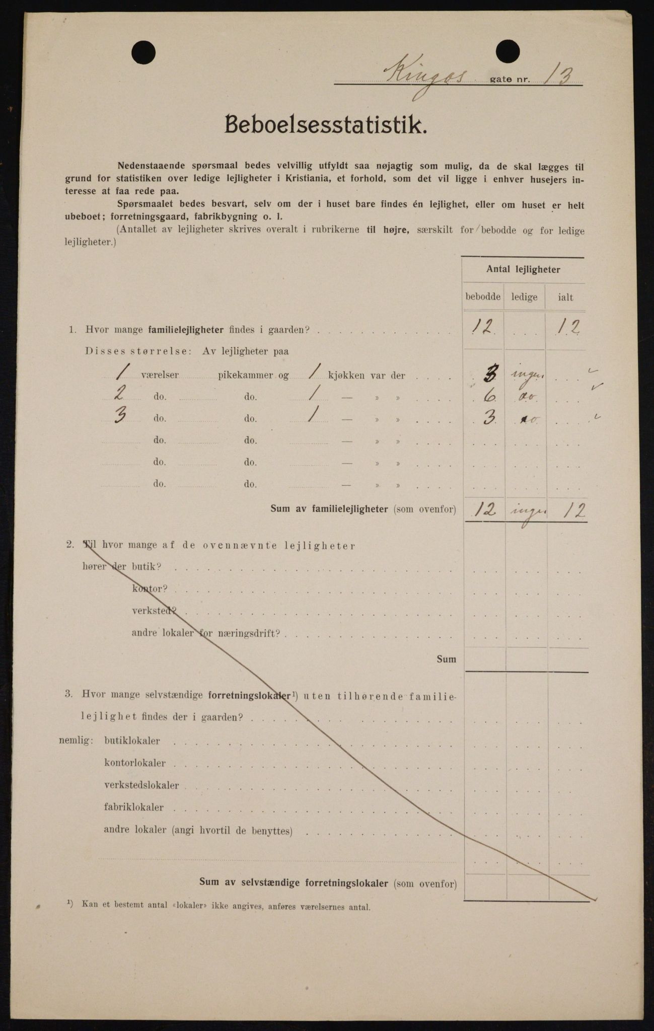 OBA, Kommunal folketelling 1.2.1909 for Kristiania kjøpstad, 1909, s. 45309