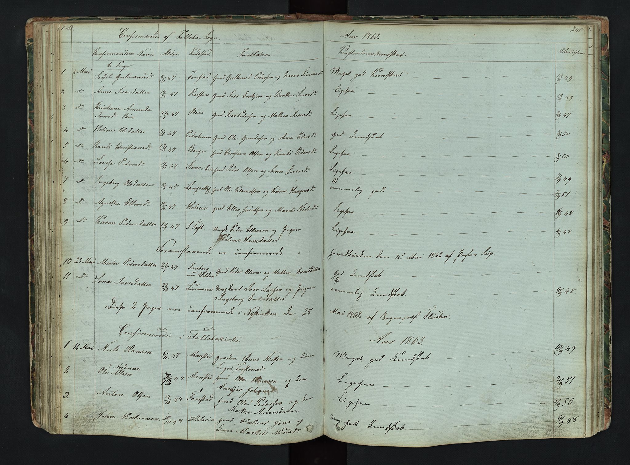 Gausdal prestekontor, AV/SAH-PREST-090/H/Ha/Hab/L0006: Klokkerbok nr. 6, 1846-1893, s. 240-241