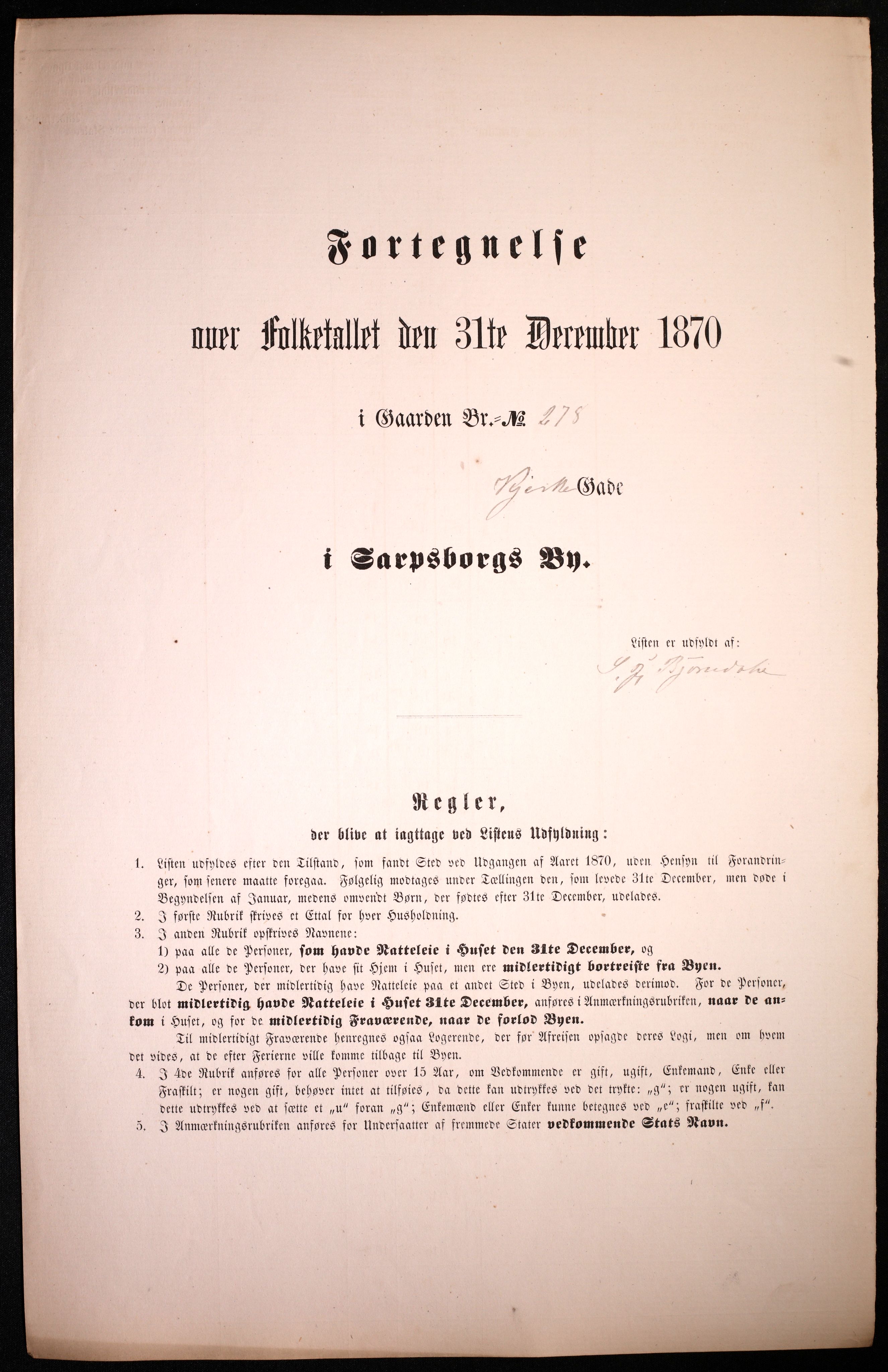 RA, Folketelling 1870 for 0102 Sarpsborg kjøpstad, 1870, s. 197