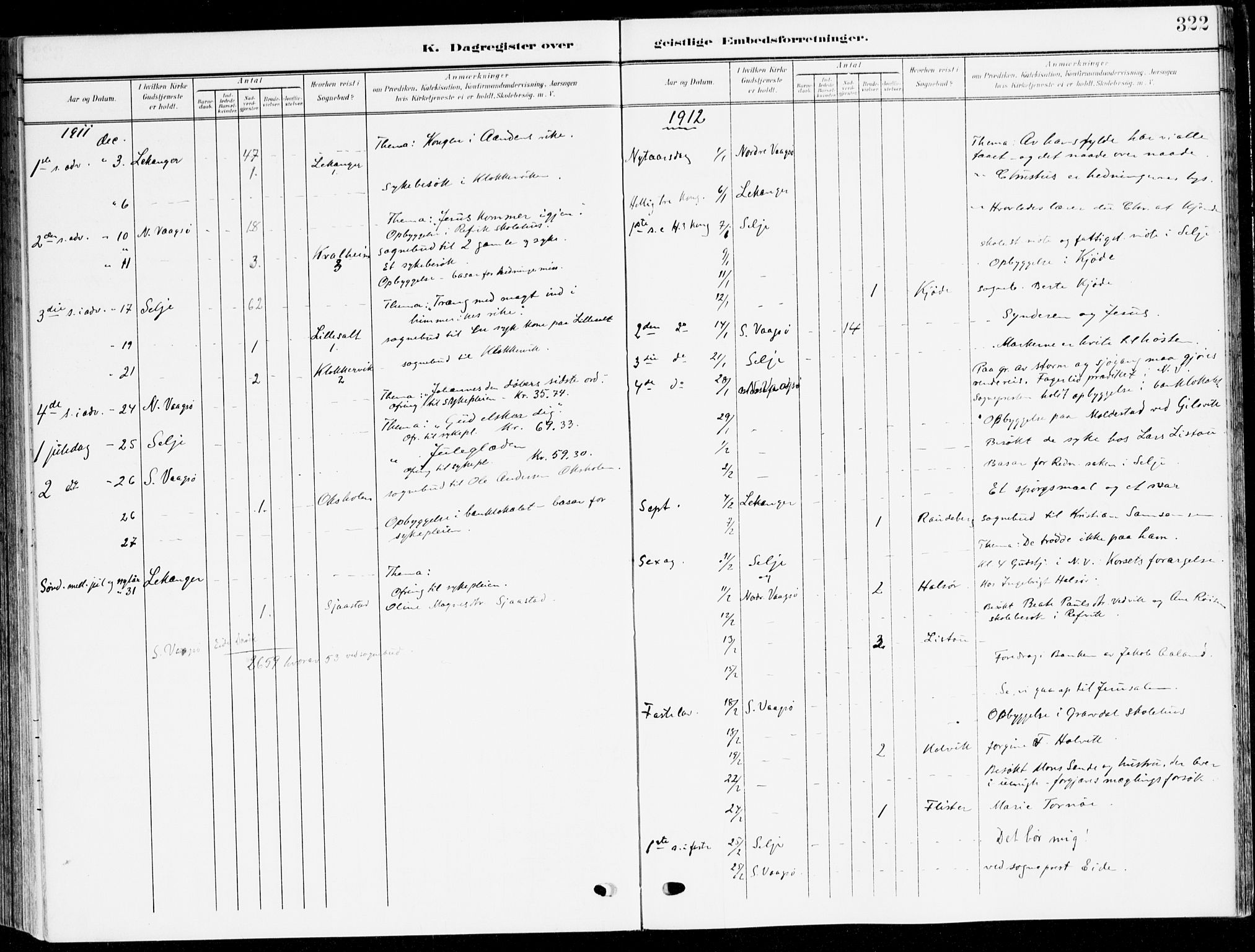 Selje sokneprestembete, AV/SAB-A-99938/H/Ha/Haa/Haab: Ministerialbok nr. B 3, 1908-1923, s. 322