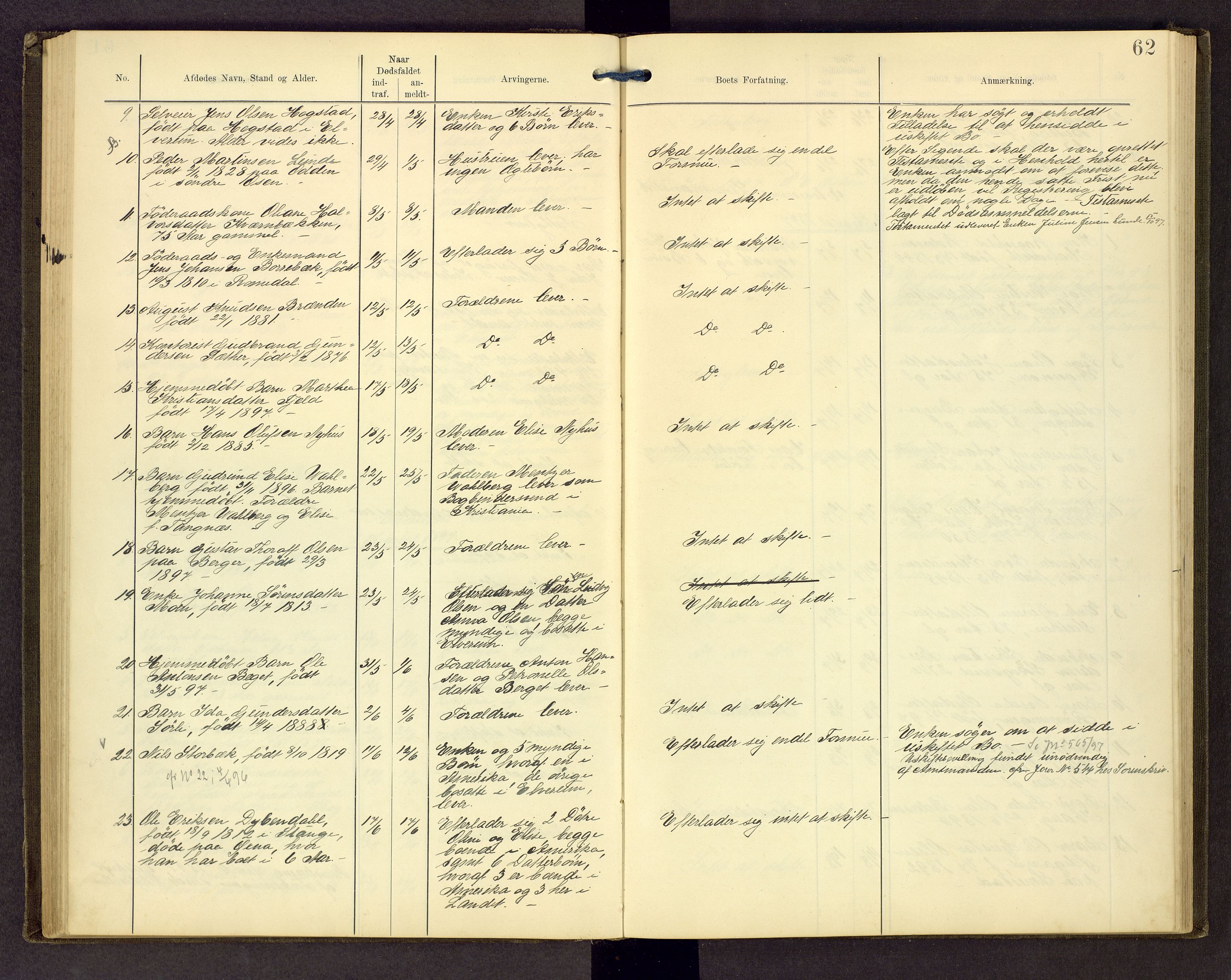 Sør-Østerdal sorenskriveri, AV/SAH-TING-018/J/Jg/L0004: Dødsfallsjournal, 1889-1903, s. 62