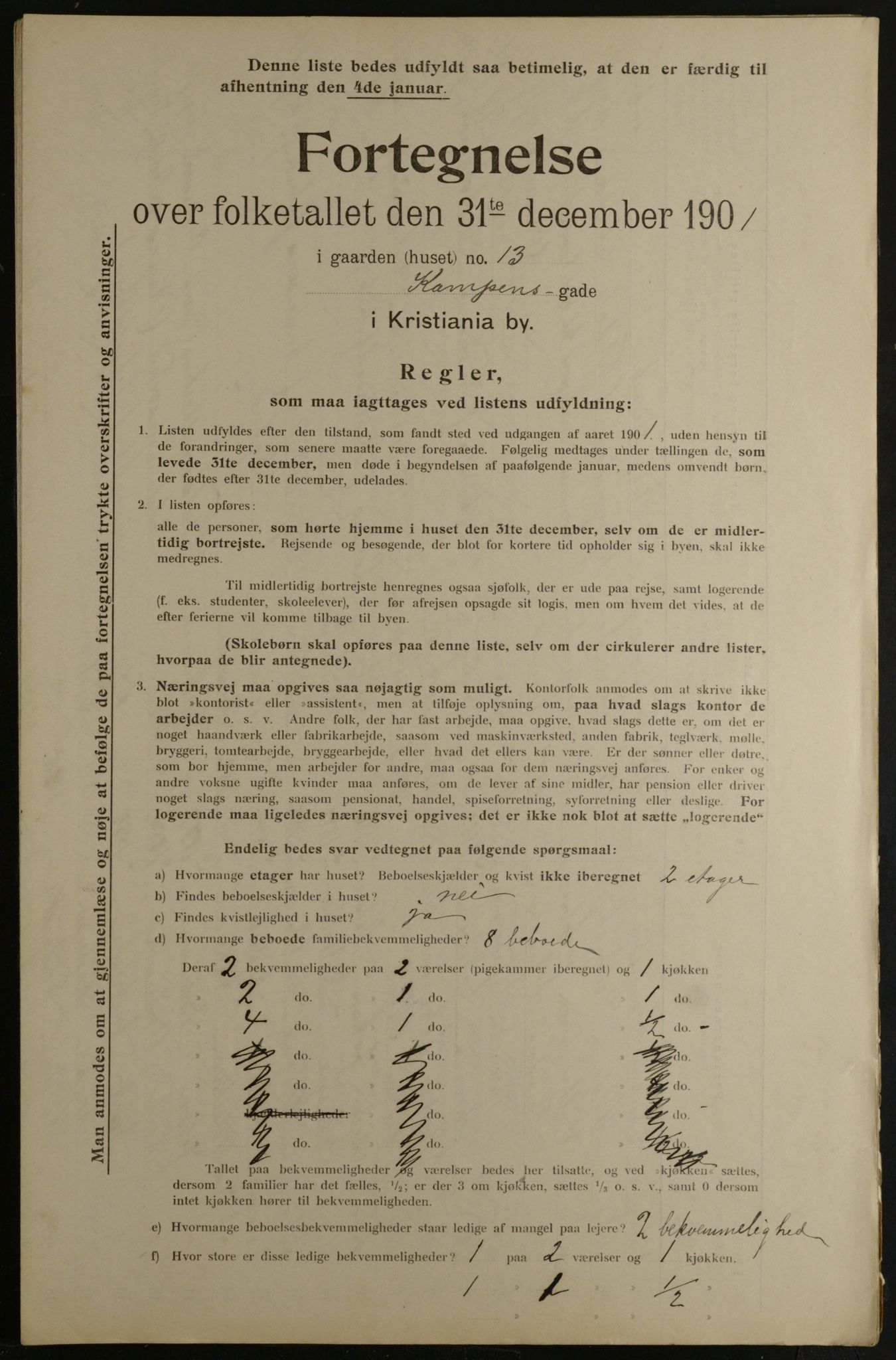 OBA, Kommunal folketelling 31.12.1901 for Kristiania kjøpstad, 1901, s. 7467