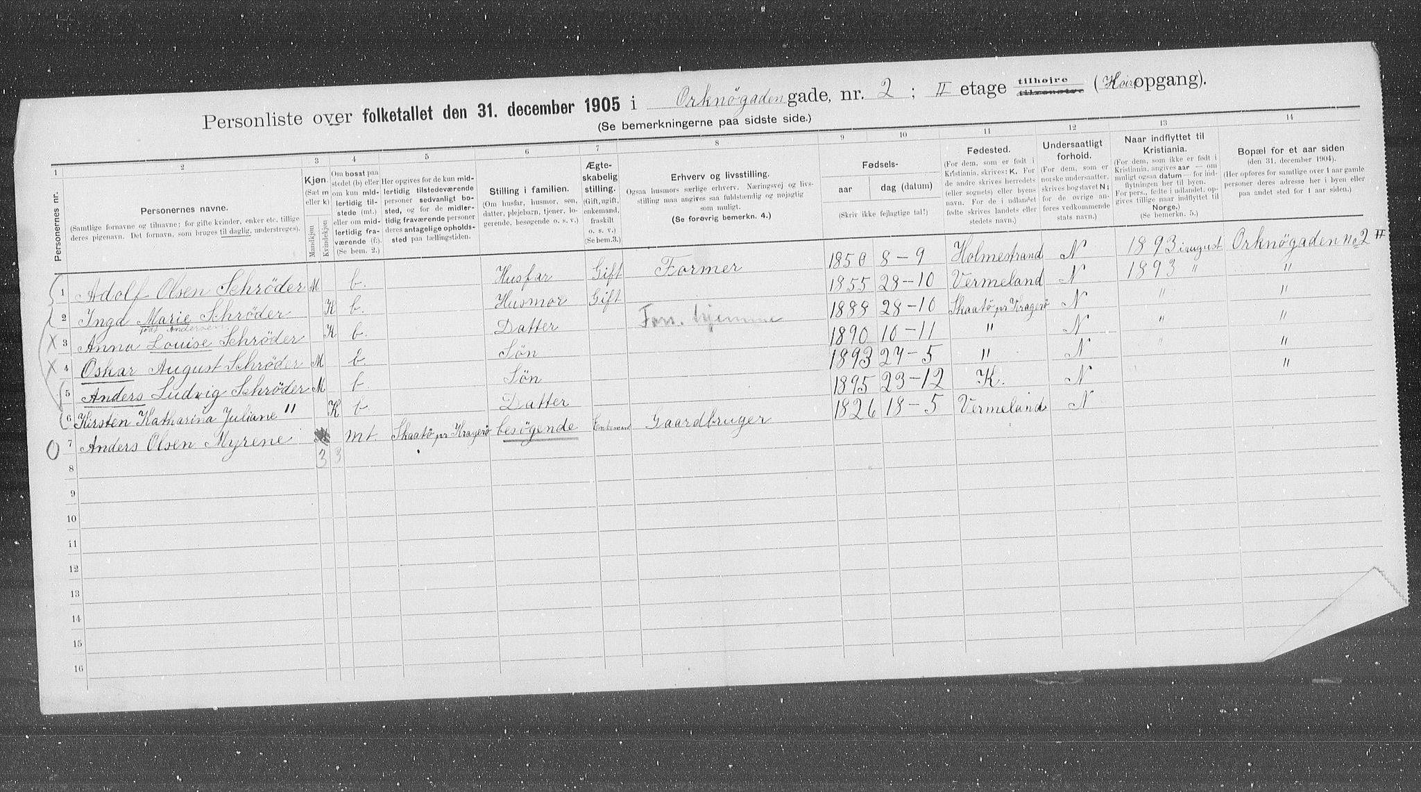 OBA, Kommunal folketelling 31.12.1905 for Kristiania kjøpstad, 1905, s. 39913
