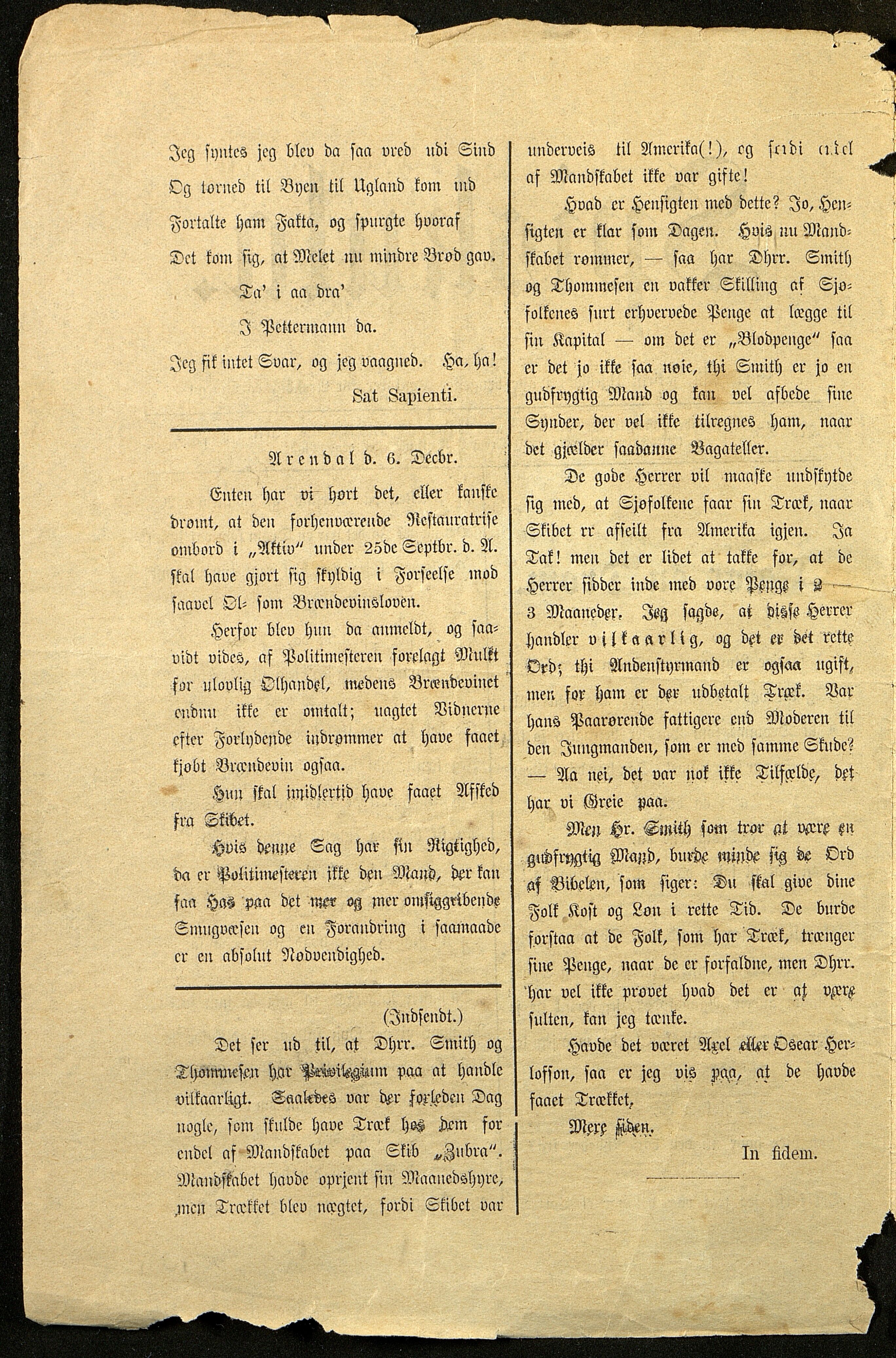 Spidskuglen, AAMA/PA-2823/X/L0001/0001: Spidskuglen / Årg. 1887, nr. 1–2, 4–23, 25–36, 1887