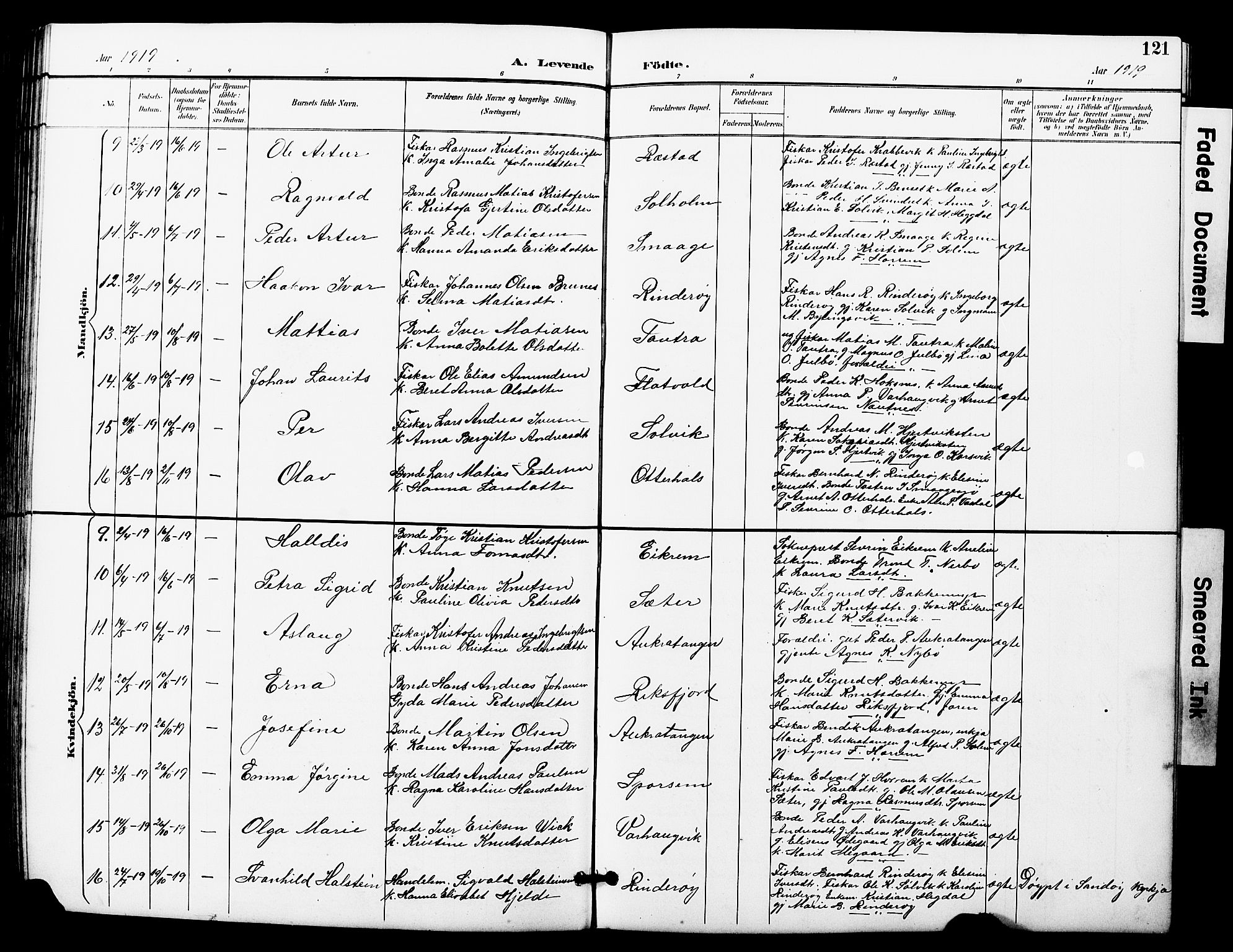 Ministerialprotokoller, klokkerbøker og fødselsregistre - Møre og Romsdal, AV/SAT-A-1454/560/L0725: Klokkerbok nr. 560C02, 1895-1930, s. 121