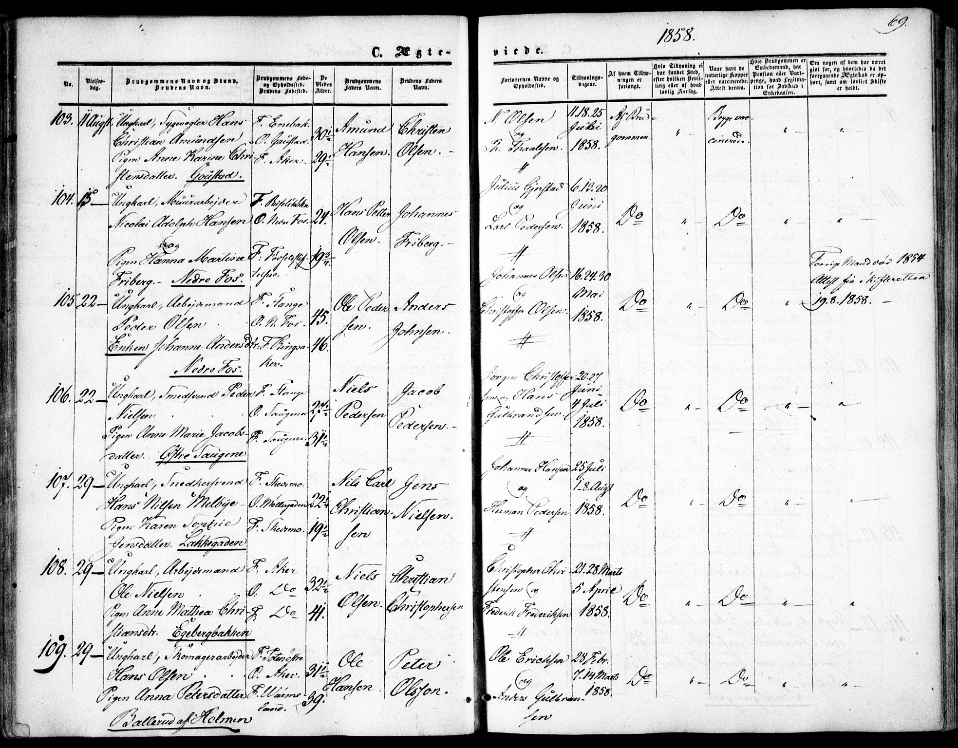 Vestre Aker prestekontor Kirkebøker, AV/SAO-A-10025/F/Fa/L0002: Ministerialbok nr. 2, 1855-1877, s. 69