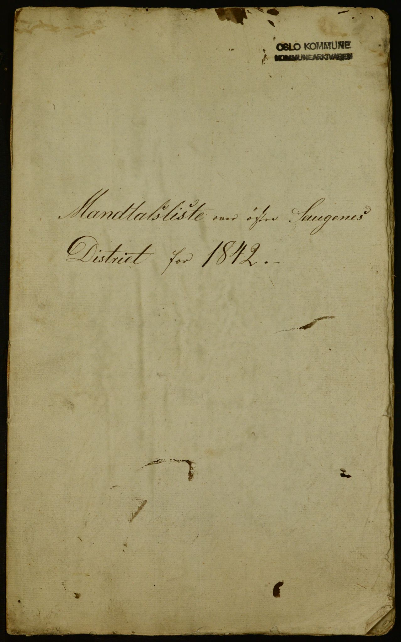 OBA, Manntall for Aker 1842, 1842