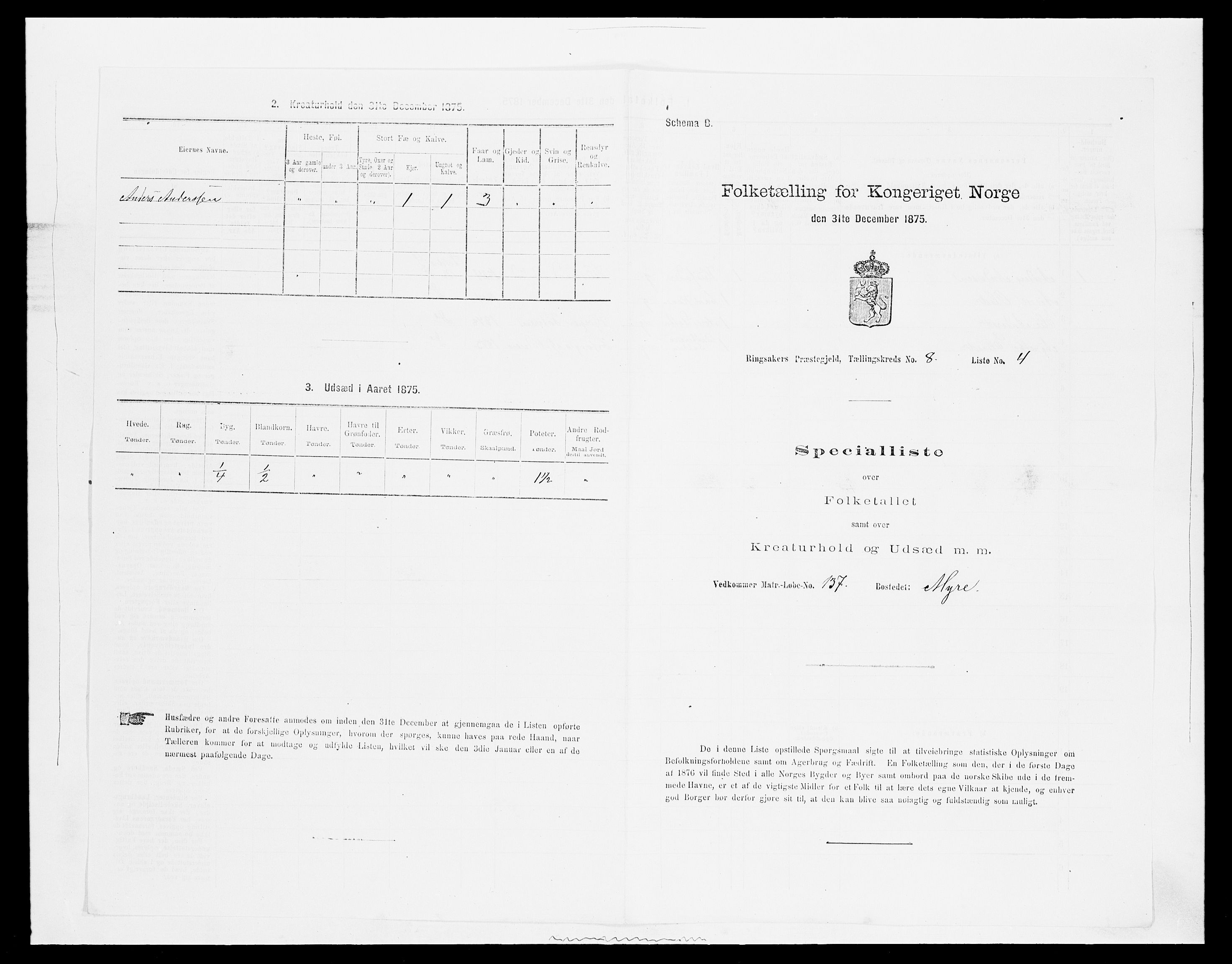 SAH, Folketelling 1875 for 0412P Ringsaker prestegjeld, 1875, s. 1634