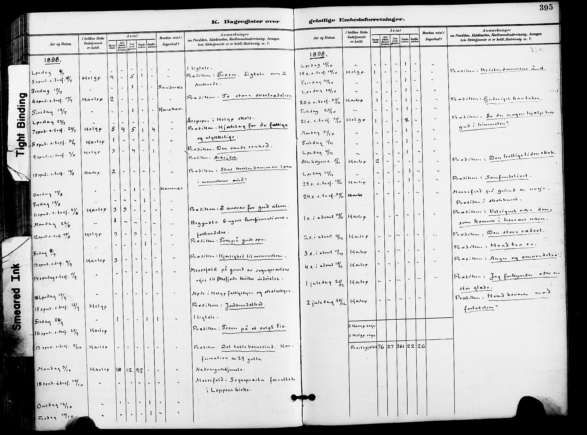 Karlsøy sokneprestembete, AV/SATØ-S-1299/H/Ha/Haa/L0007kirke: Ministerialbok nr. 7, 1891-1902, s. 395