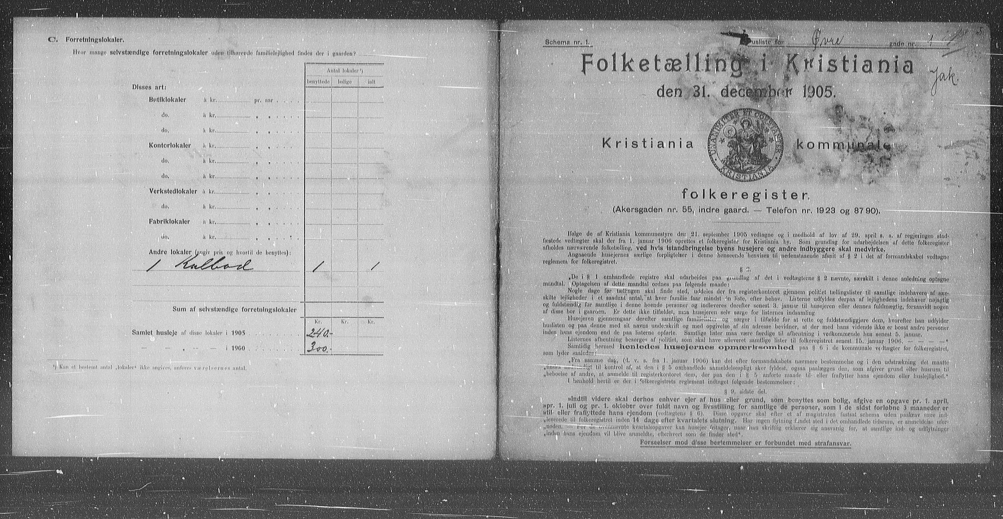 OBA, Kommunal folketelling 31.12.1905 for Kristiania kjøpstad, 1905, s. 68201