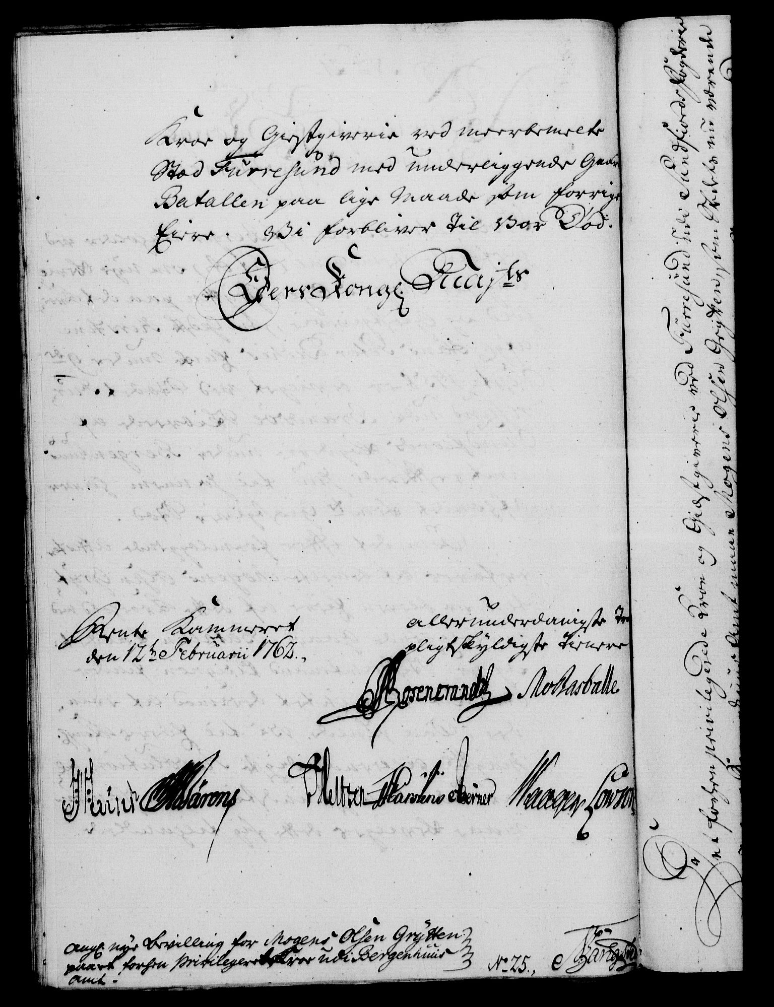 Rentekammeret, Kammerkanselliet, RA/EA-3111/G/Gf/Gfa/L0044: Norsk relasjons- og resolusjonsprotokoll (merket RK 52.44), 1762, s. 106