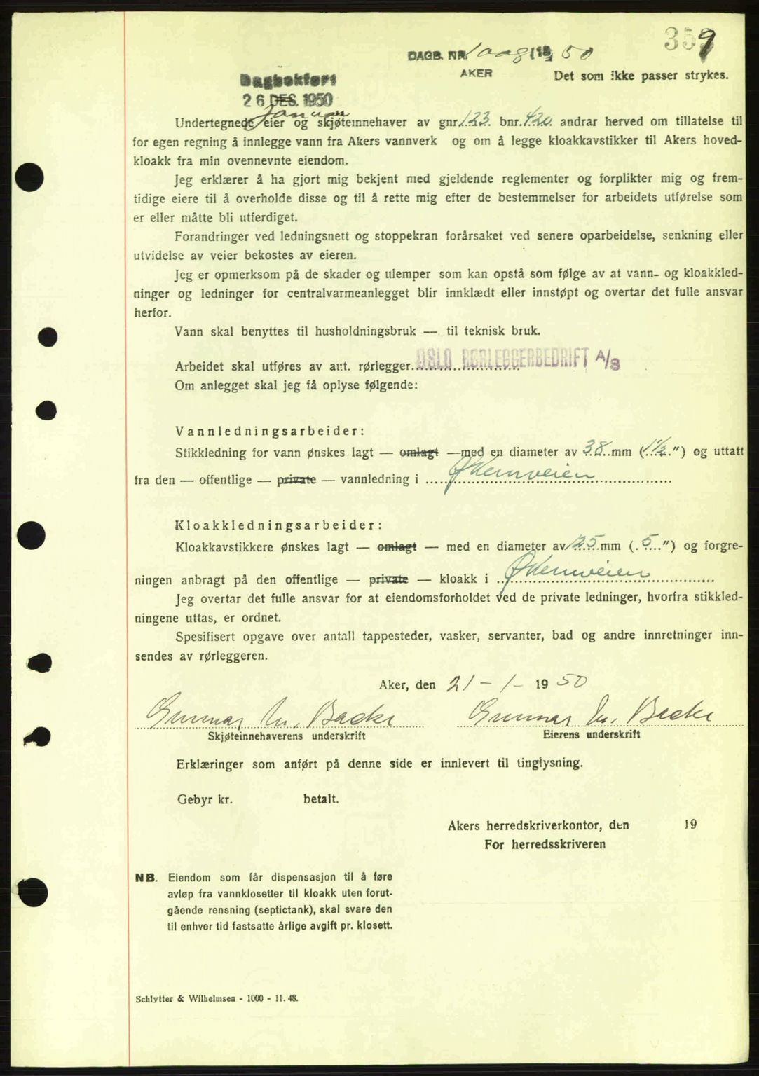 Oslo byskriverembete, AV/SAO-A-10227/G/Gb/Gbd/Gbda/L0017: Pantebok nr. A215, 1949-1950, Dagboknr: 1008/1950