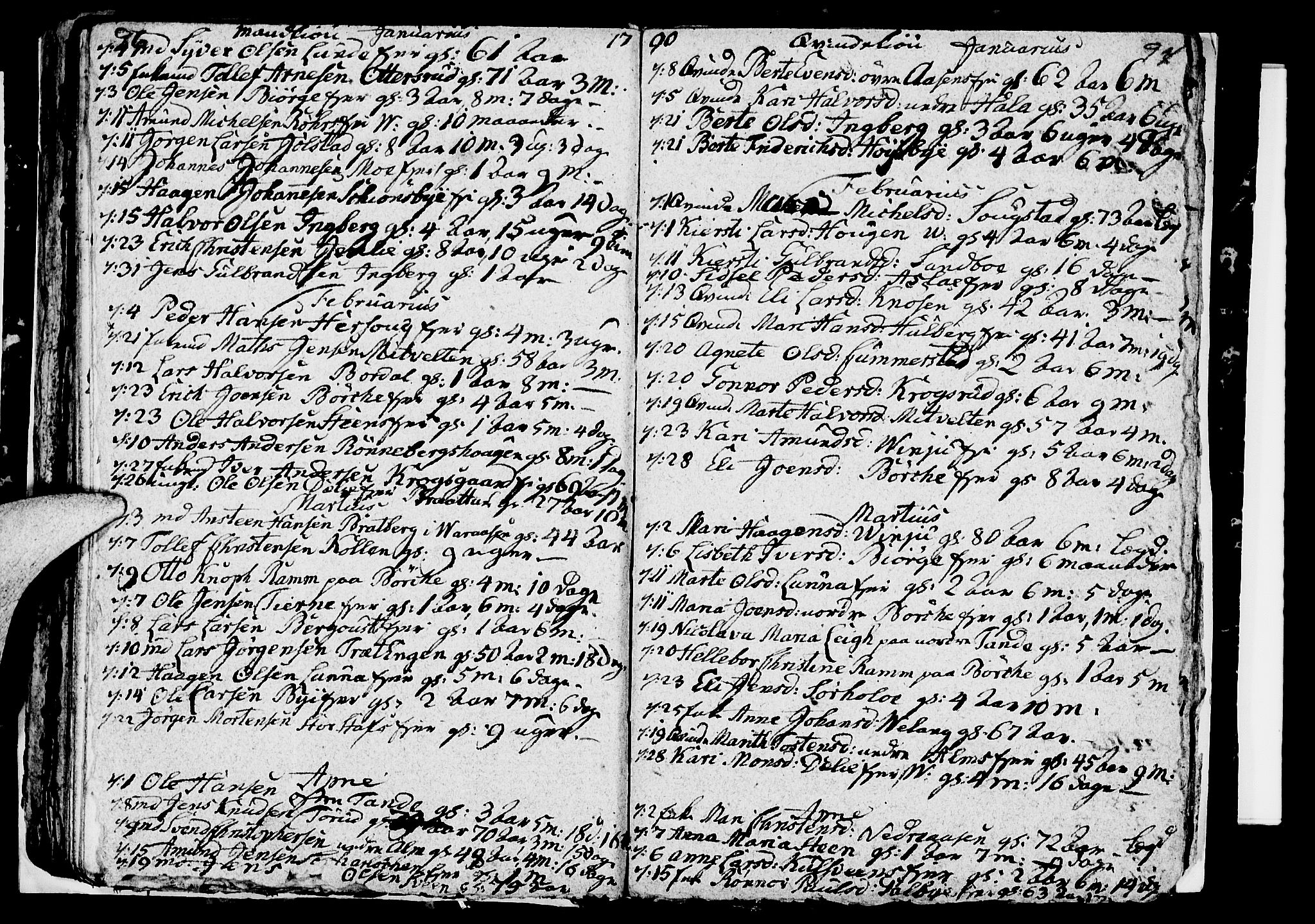 Ringsaker prestekontor, AV/SAH-PREST-014/I/Ia/L0005/0005: Kladd til kirkebok nr. 5.5, 1790-1792, s. 96-97