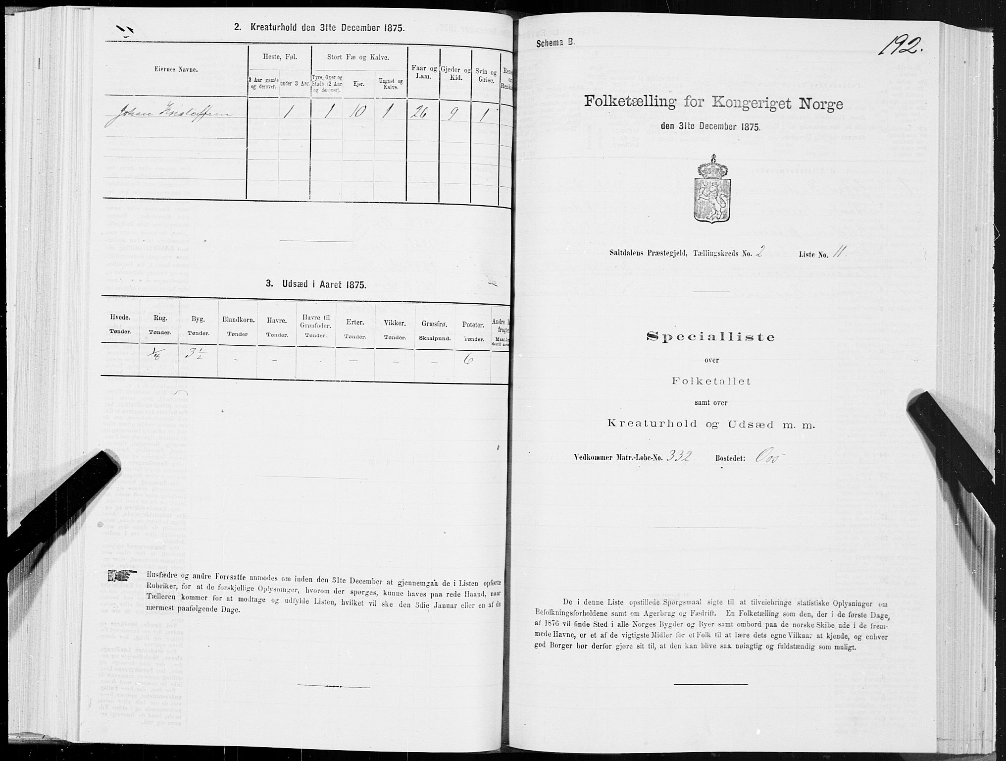 SAT, Folketelling 1875 for 1840P Saltdal prestegjeld, 1875, s. 1192