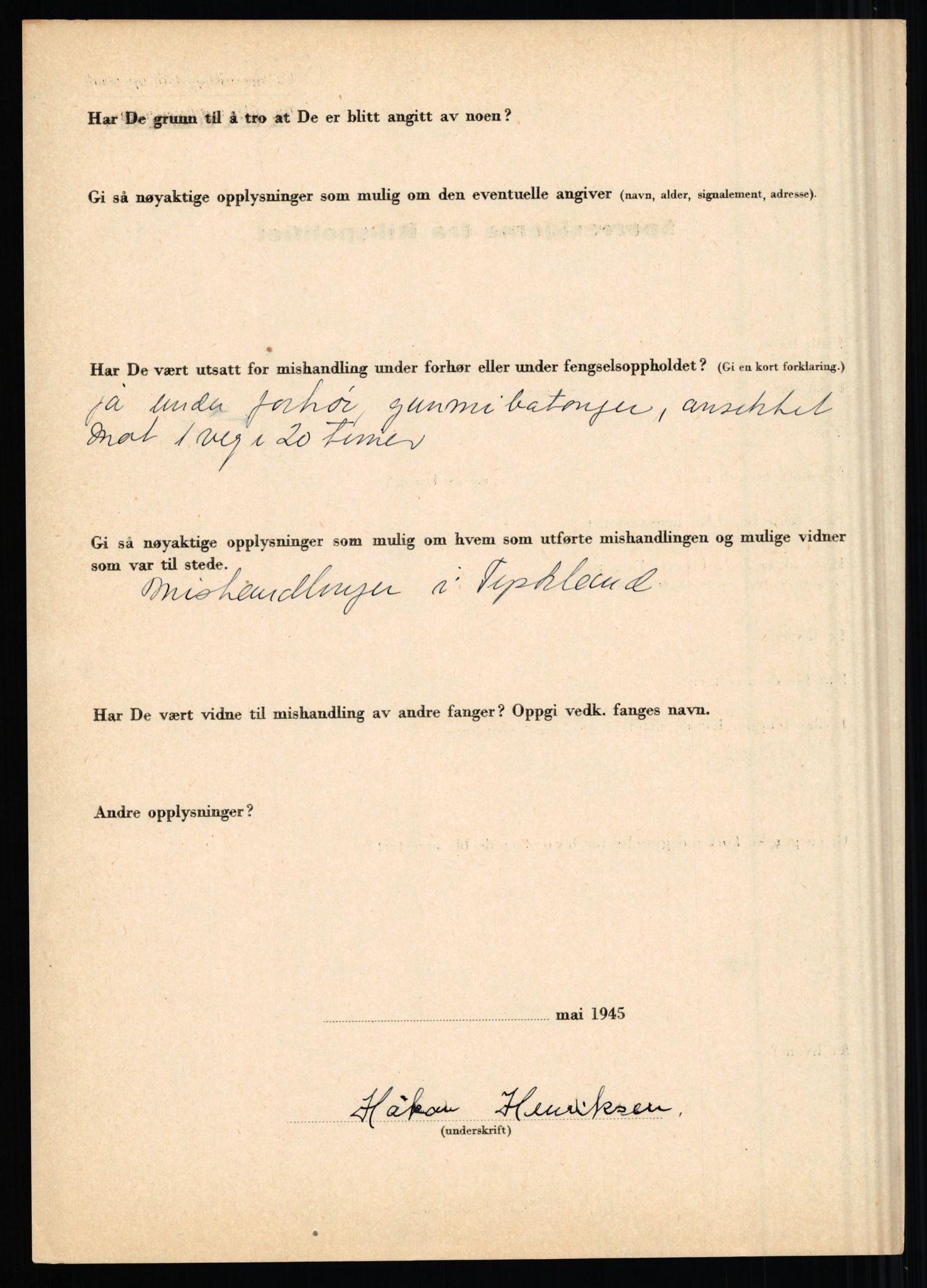 Rikspolitisjefen, AV/RA-S-1560/L/L0007: Heen, Erik C. - Iversen, Trygve, 1940-1945, s. 72