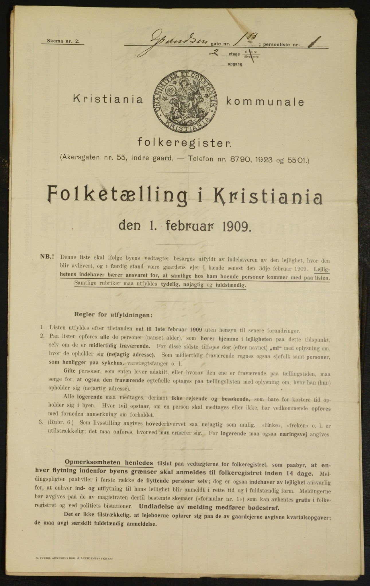 OBA, Kommunal folketelling 1.2.1909 for Kristiania kjøpstad, 1909, s. 26969