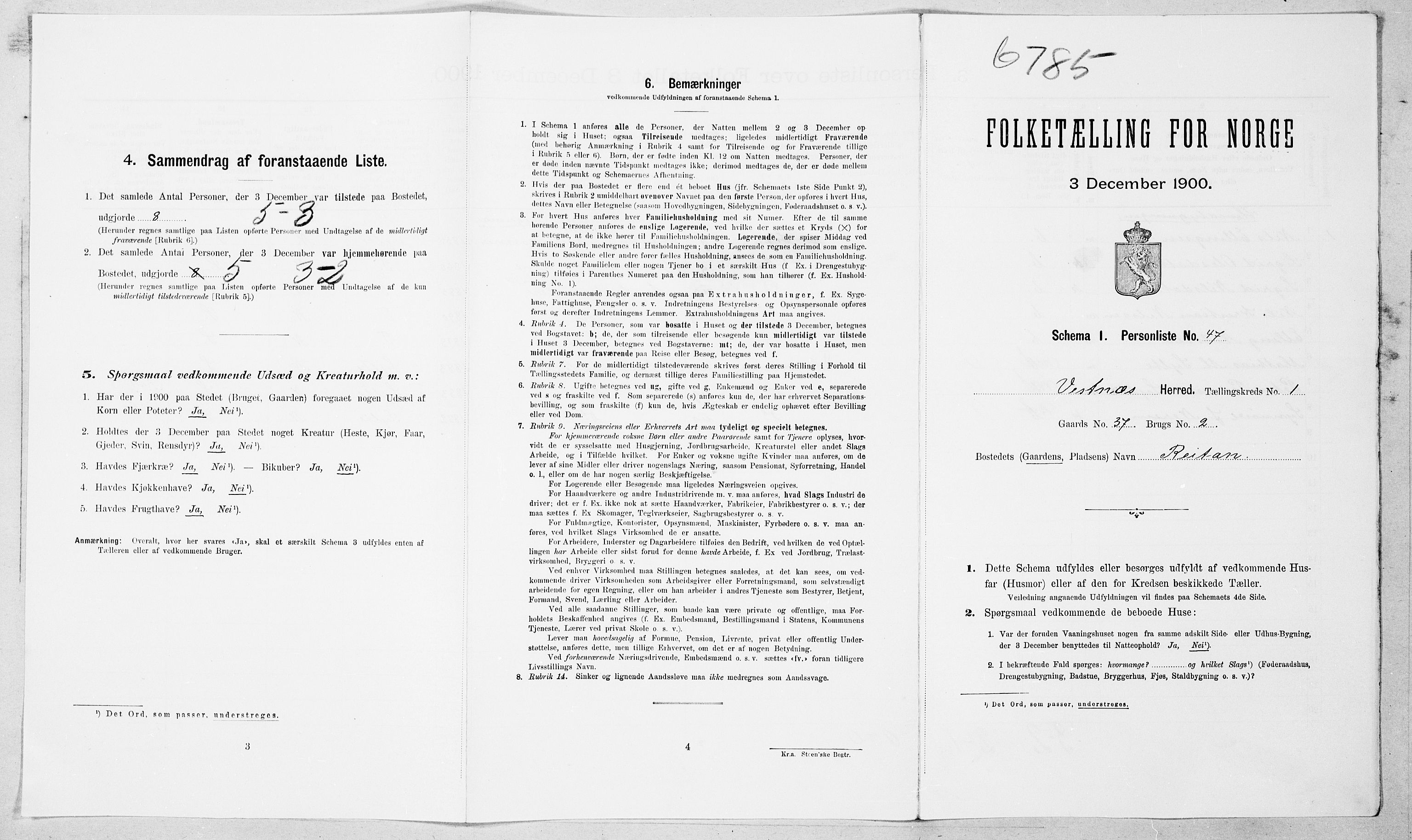 SAT, Folketelling 1900 for 1535 Vestnes herred, 1900, s. 149