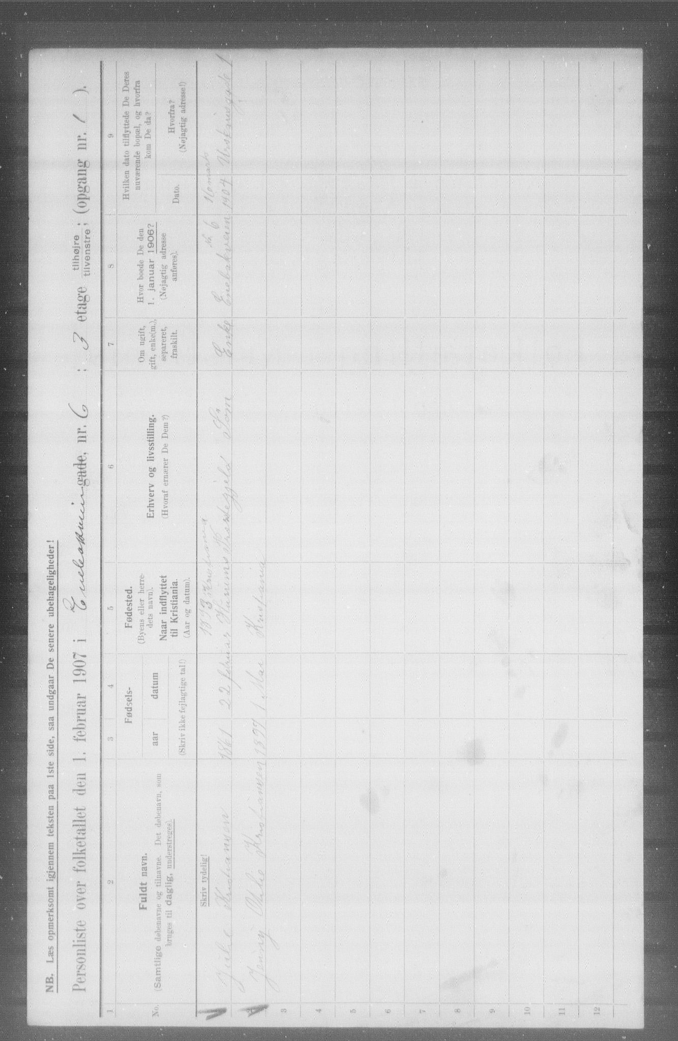 OBA, Kommunal folketelling 1.2.1907 for Kristiania kjøpstad, 1907, s. 10587