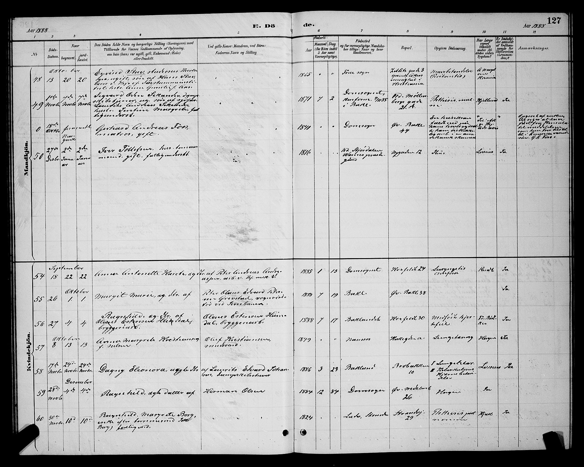 Ministerialprotokoller, klokkerbøker og fødselsregistre - Sør-Trøndelag, AV/SAT-A-1456/604/L0223: Klokkerbok nr. 604C06, 1886-1897, s. 127