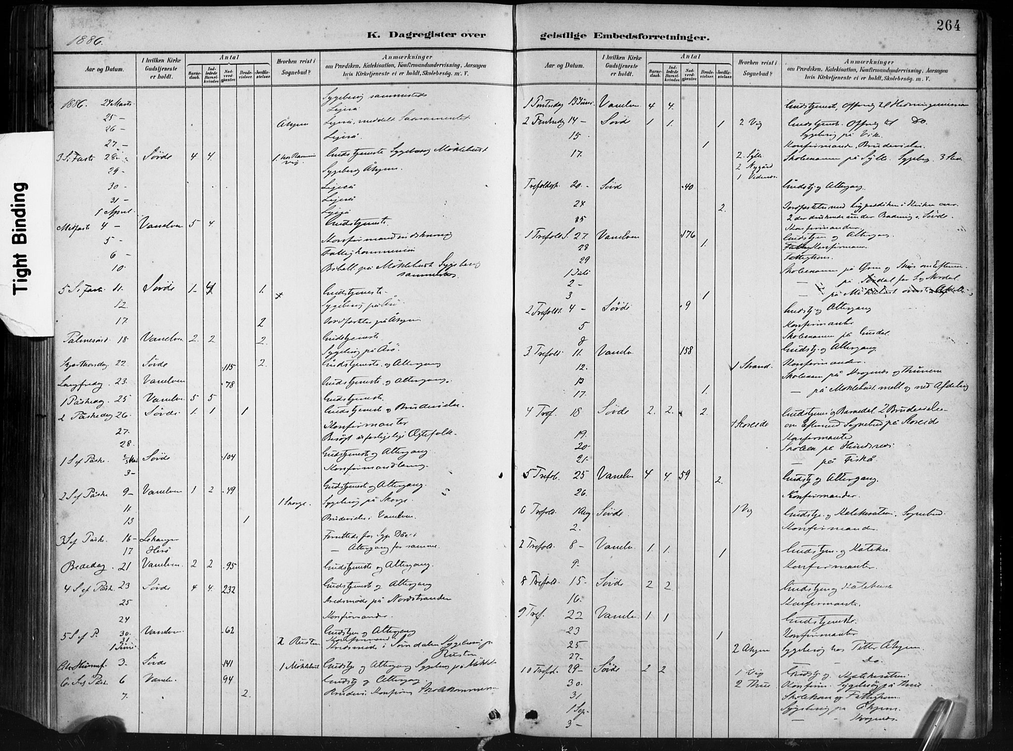 Ministerialprotokoller, klokkerbøker og fødselsregistre - Møre og Romsdal, AV/SAT-A-1454/501/L0008: Ministerialbok nr. 501A08, 1885-1901, s. 264