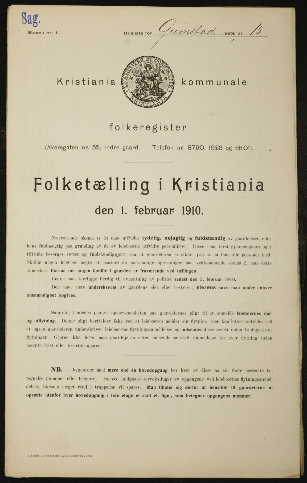 OBA, Kommunal folketelling 1.2.1910 for Kristiania, 1910, s. 28492