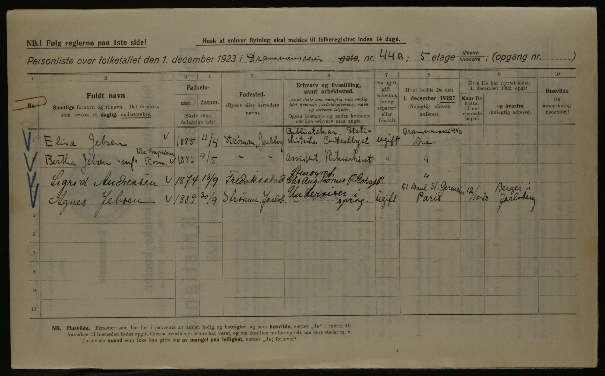 OBA, Kommunal folketelling 1.12.1923 for Kristiania, 1923, s. 18546