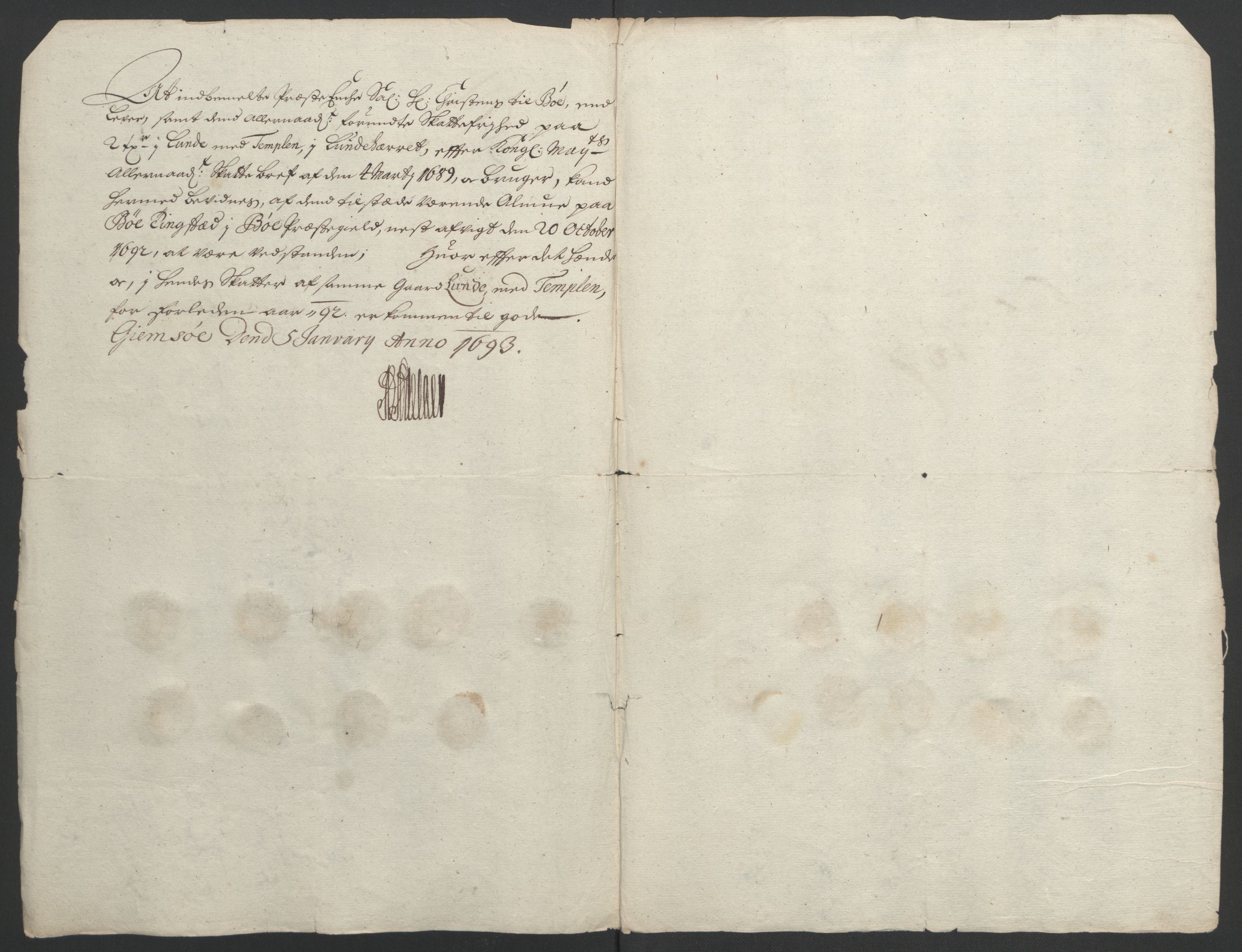 Rentekammeret inntil 1814, Reviderte regnskaper, Fogderegnskap, RA/EA-4092/R35/L2091: Fogderegnskap Øvre og Nedre Telemark, 1690-1693, s. 176