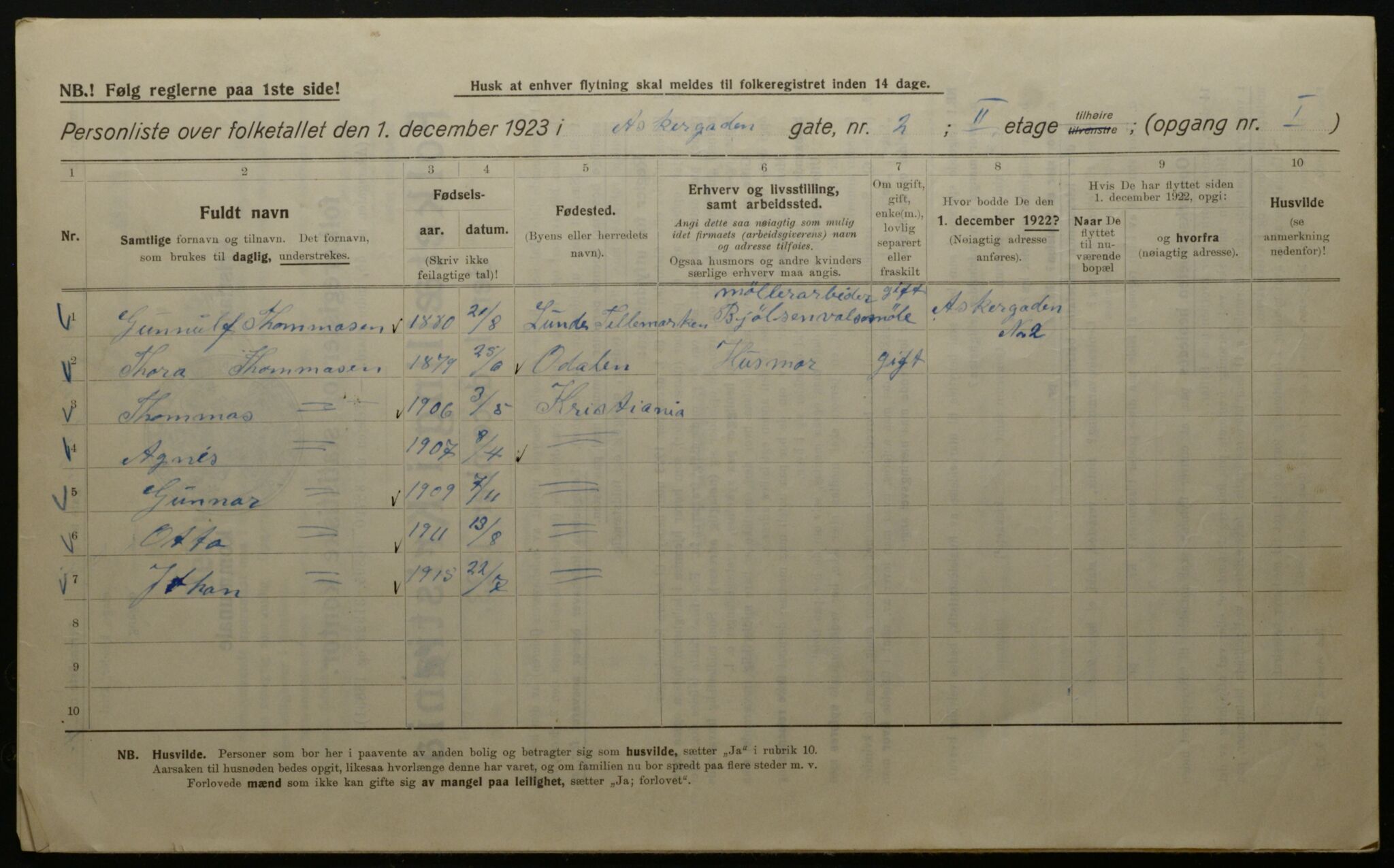 OBA, Kommunal folketelling 1.12.1923 for Kristiania, 1923, s. 3163