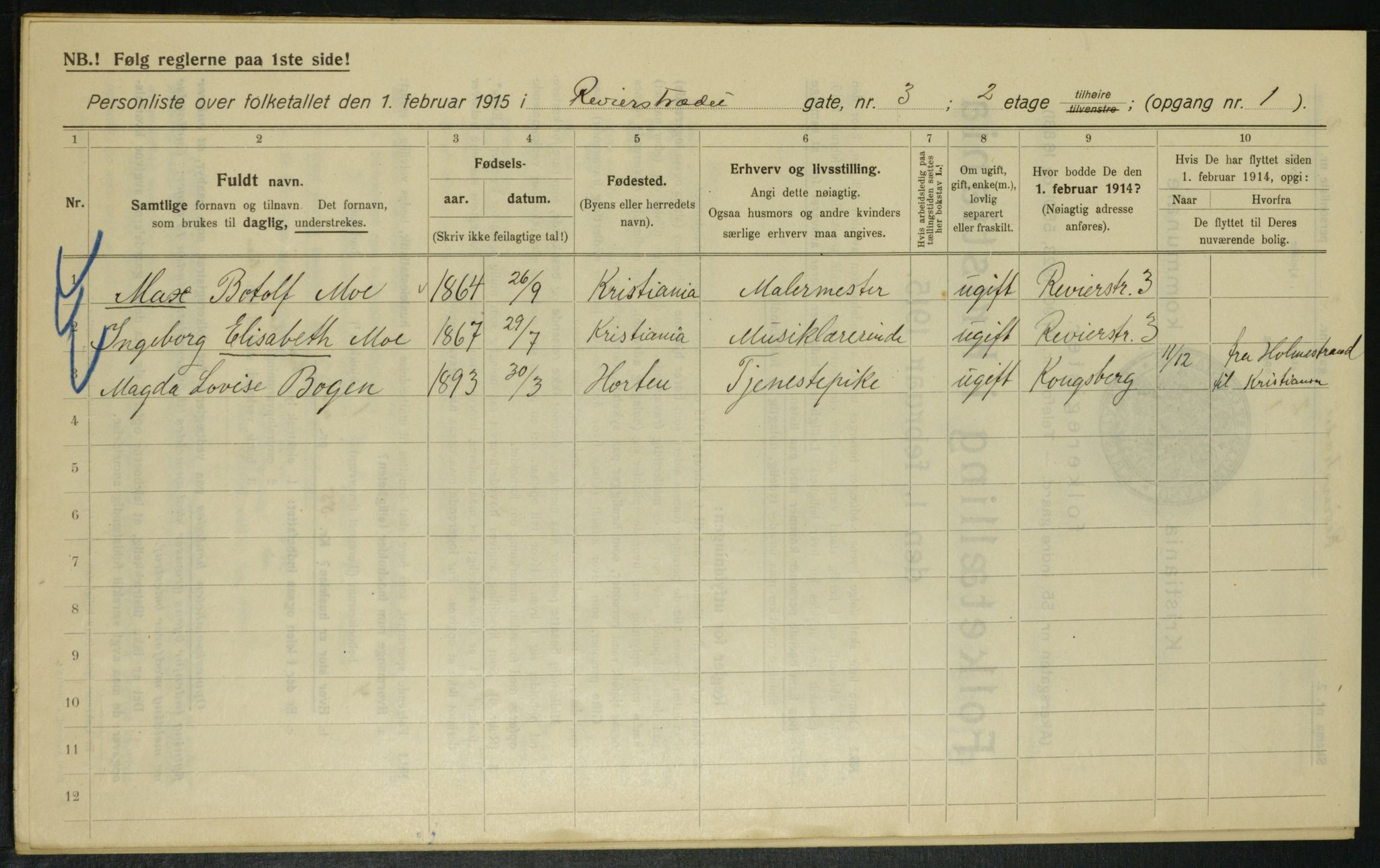 OBA, Kommunal folketelling 1.2.1915 for Kristiania, 1915, s. 82588