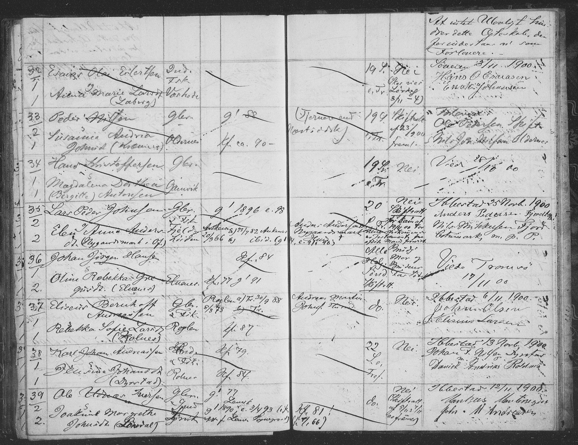 Ibestad sokneprestembete, AV/SATØ-S-0077/I/Ie/L0066: Lysningsprotokoll nr. 66, 1888-1904