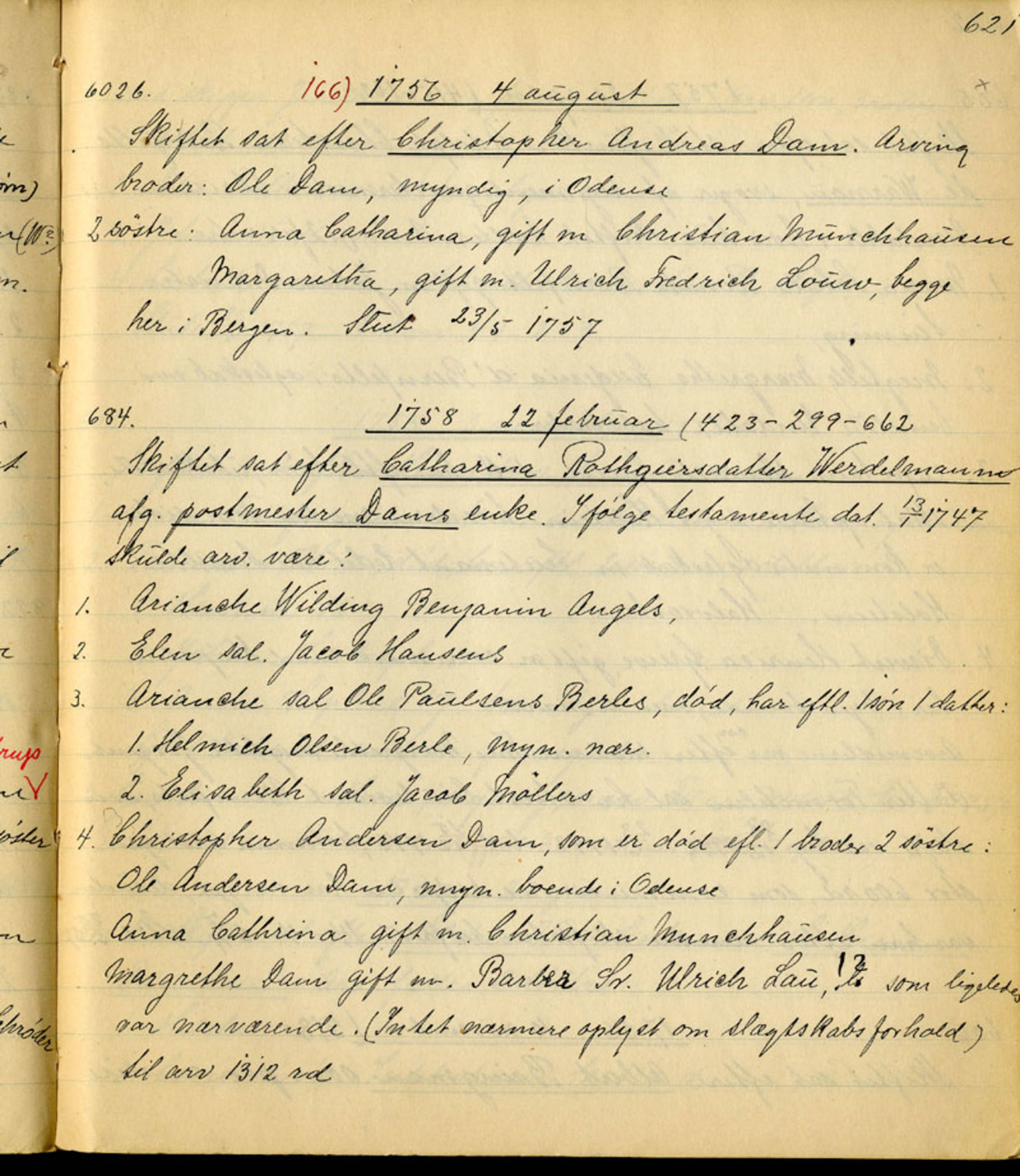 Sollied, Olaf og Thora - samlinger, AV/SAB-SAB/DA-0401/01/L0010/0002: Skifte: Utdrag av skifteprotokoller / 93 Skifteprotokoller: utdrag, 1740-1759, s. 621